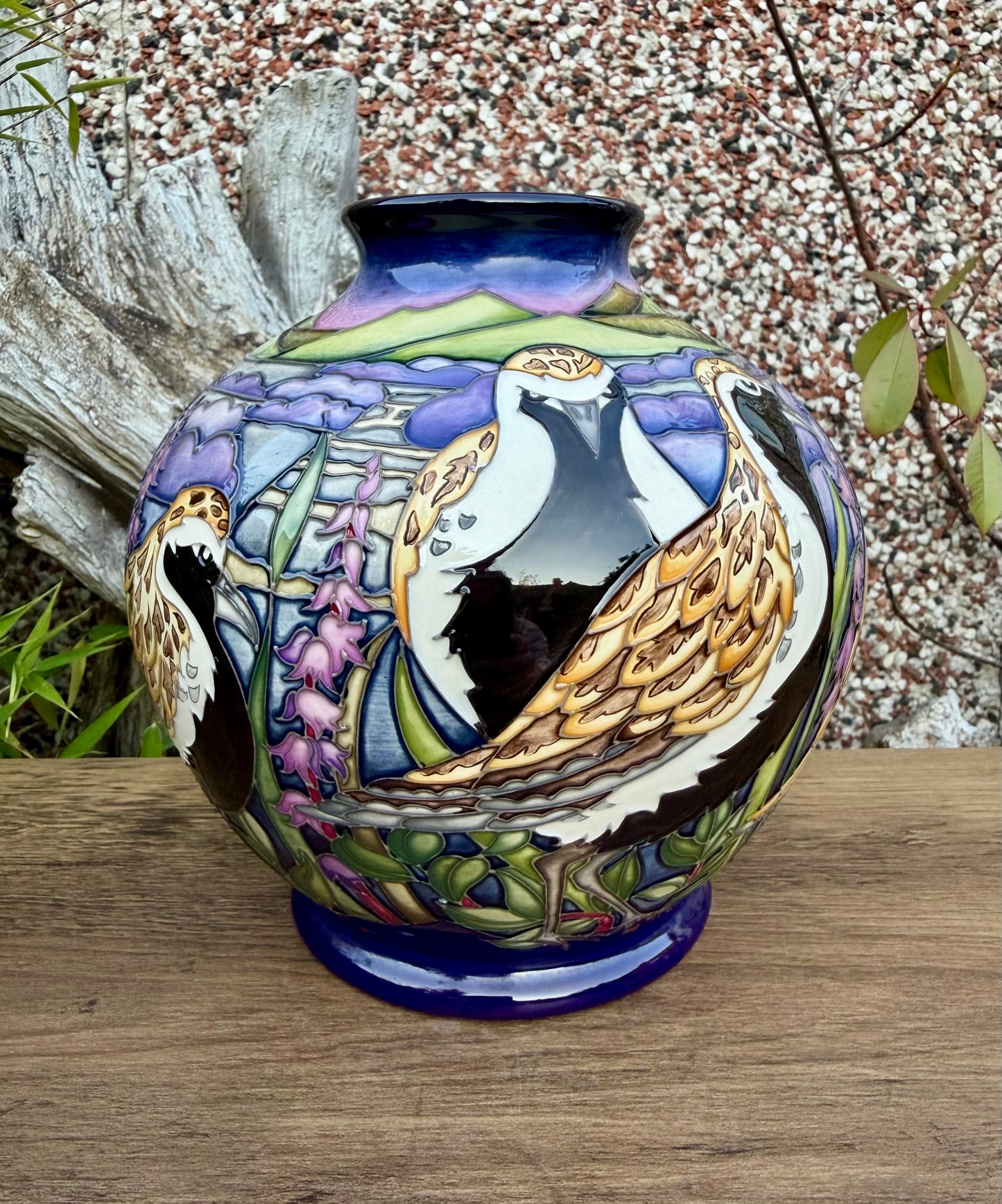 Moorcroft VERY RARE GOLDEN PLOVERS 41/7 Vase Trial 24.6.21 Retail Price £1795