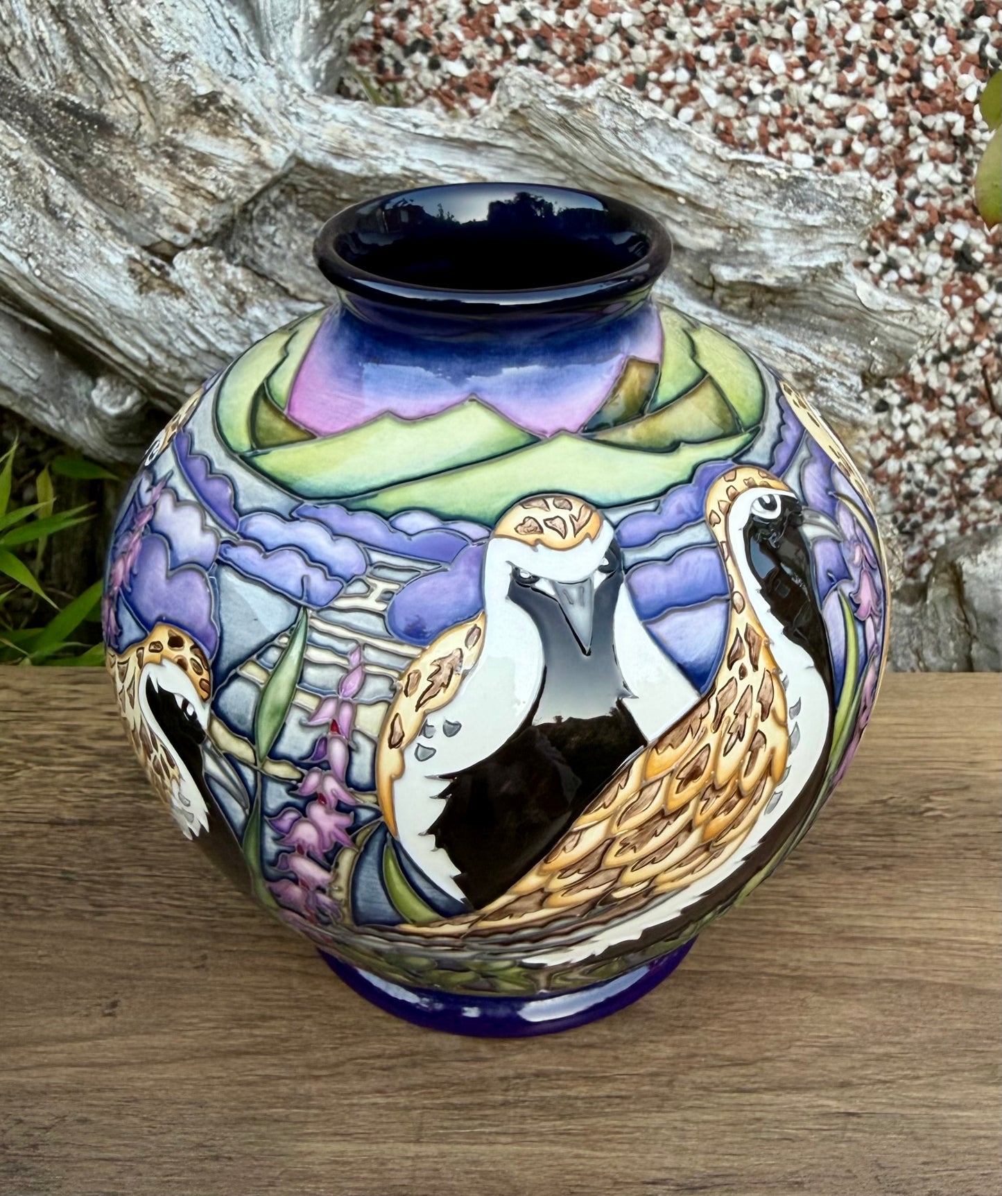 Moorcroft VERY RARE GOLDEN PLOVERS 41/7 Vase Trial 24.6.21 Retail Price £1795