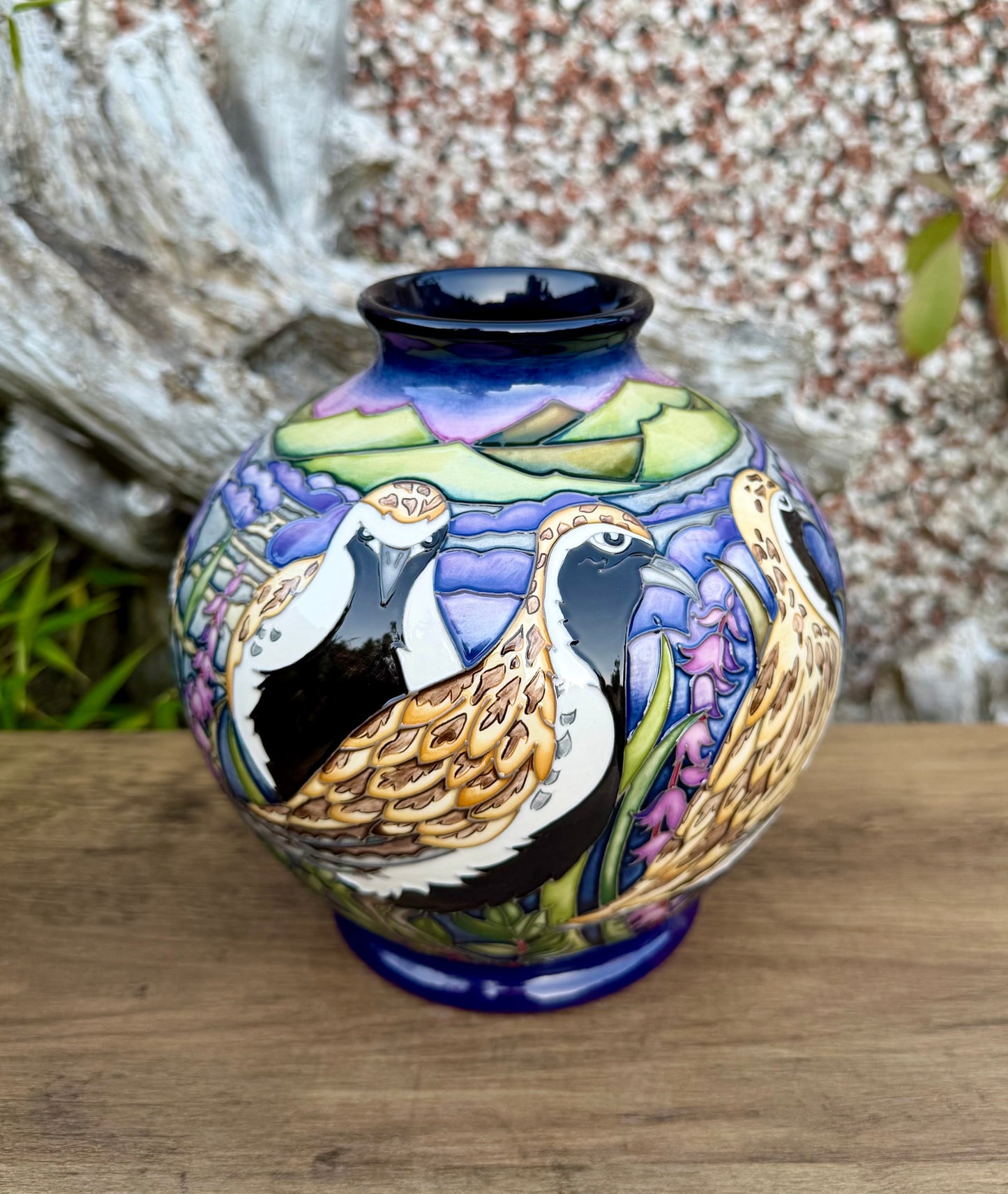 Moorcroft VERY RARE GOLDEN PLOVERS 41/7 Vase Trial 24.6.21 Retail Price £1795