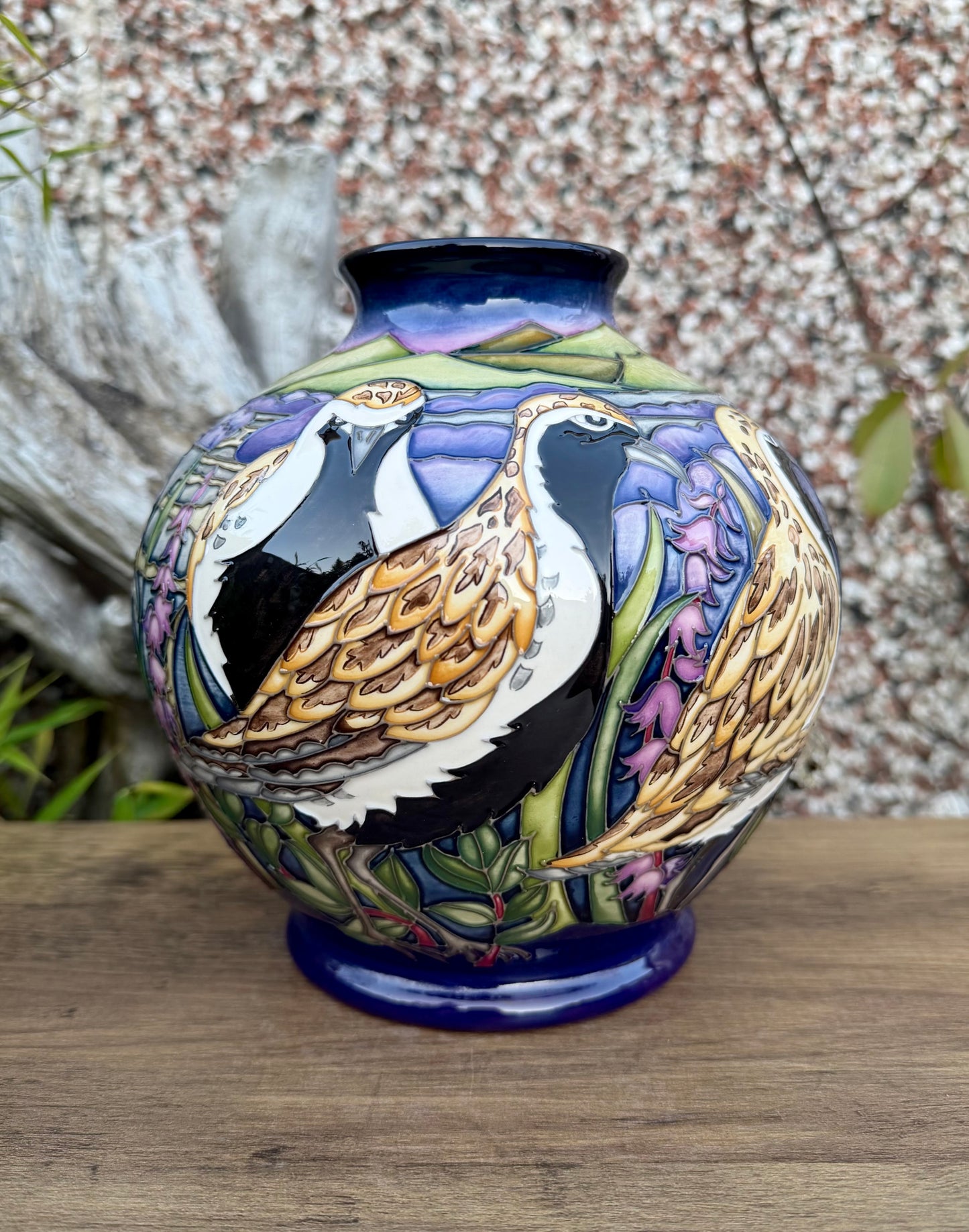 Moorcroft VERY RARE GOLDEN PLOVERS 41/7 Vase Trial 24.6.21 Retail Price £1795