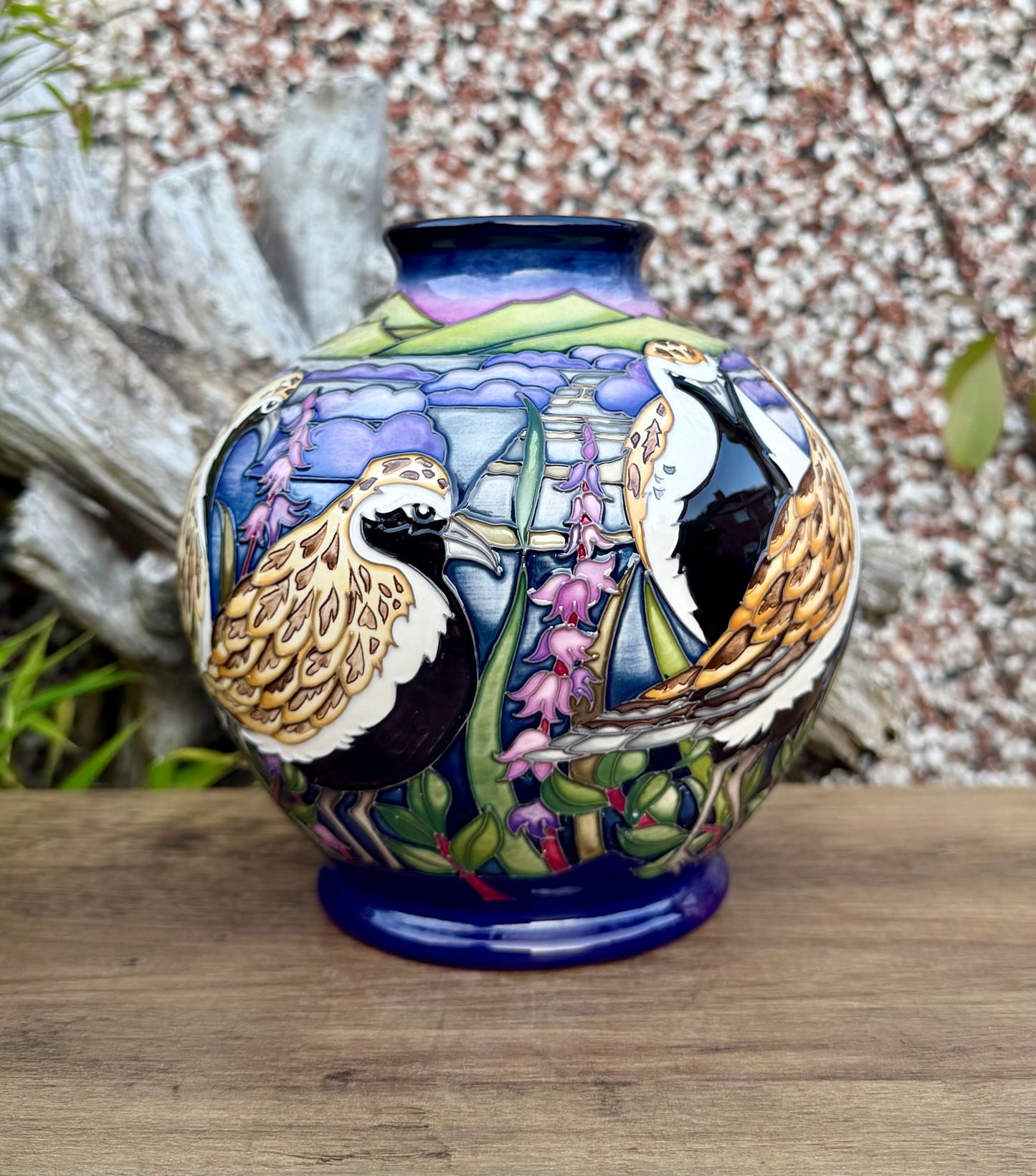 Moorcroft VERY RARE GOLDEN PLOVERS 41/7 Vase Trial 24.6.21 Retail Price £1795