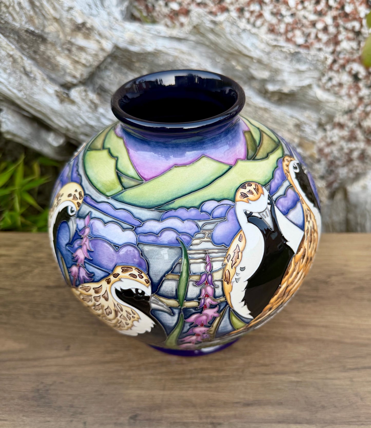 Moorcroft VERY RARE GOLDEN PLOVERS 41/7 Vase Trial 24.6.21 Retail Price £1795
