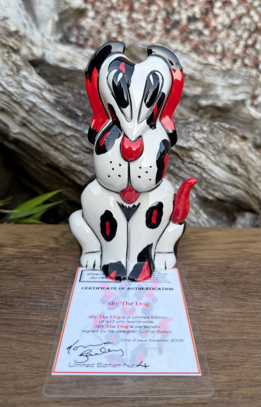 Lorna Bailey ALFY THE DOG Limited Edition 4/40 Nov 2005 COA