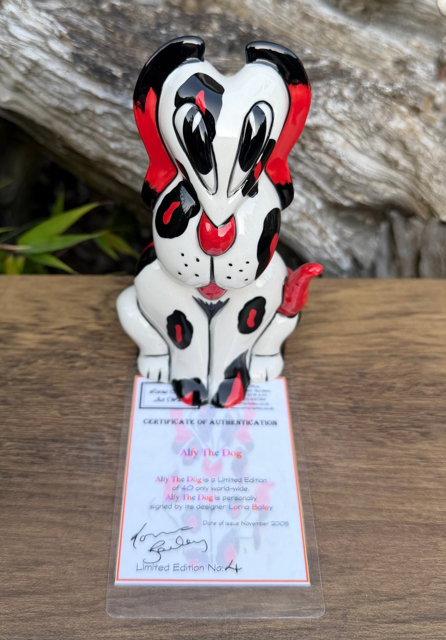 Lorna Bailey ALFY THE DOG Limited Edition 4/40 Nov 2005 COA