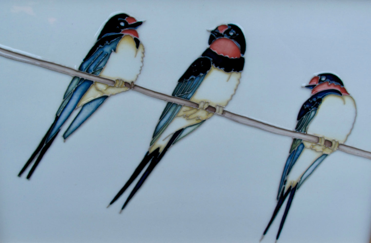 Moorcroft SWING BY Plaque PLQ11 Numbered Edition Retail Price £295 Swallows bird