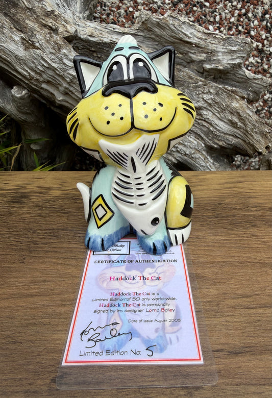 Lorna Bailey HADDOCK THE CAT Limited Edition 5/50 Aug 2005 COA