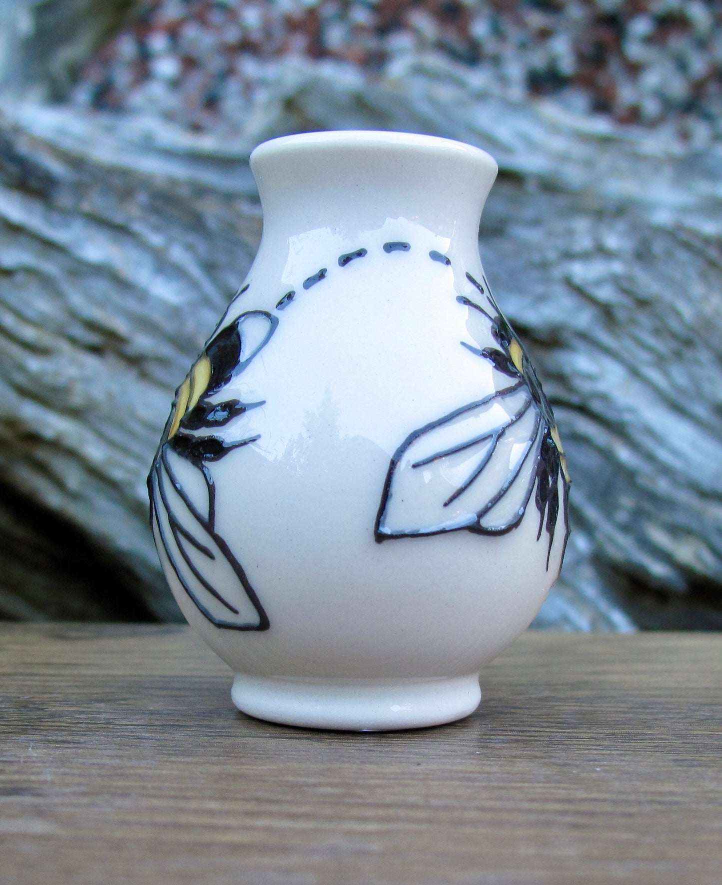 Moorcroft Exquisite Miniature BEES FOR TEA Vase Shape 7/2 Rachel Bishop