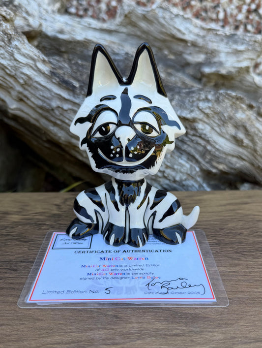 Lorna Bailey MINI CAT WARREN Limited Edition 5/40 October 2005 COA