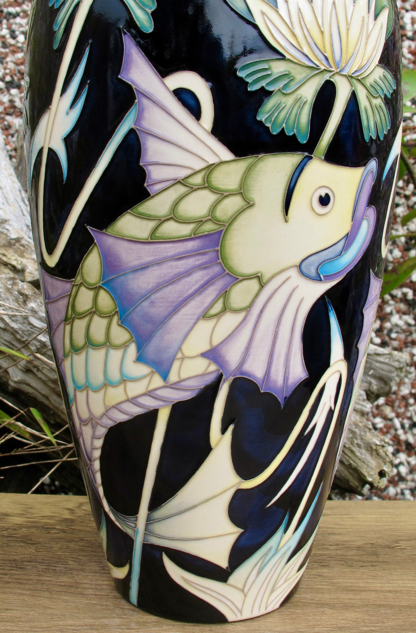 Moorcroft Rare DE MORGAN COLOUR FISH VASE 101/12 Trial 9.11.23 Retail Price £1720