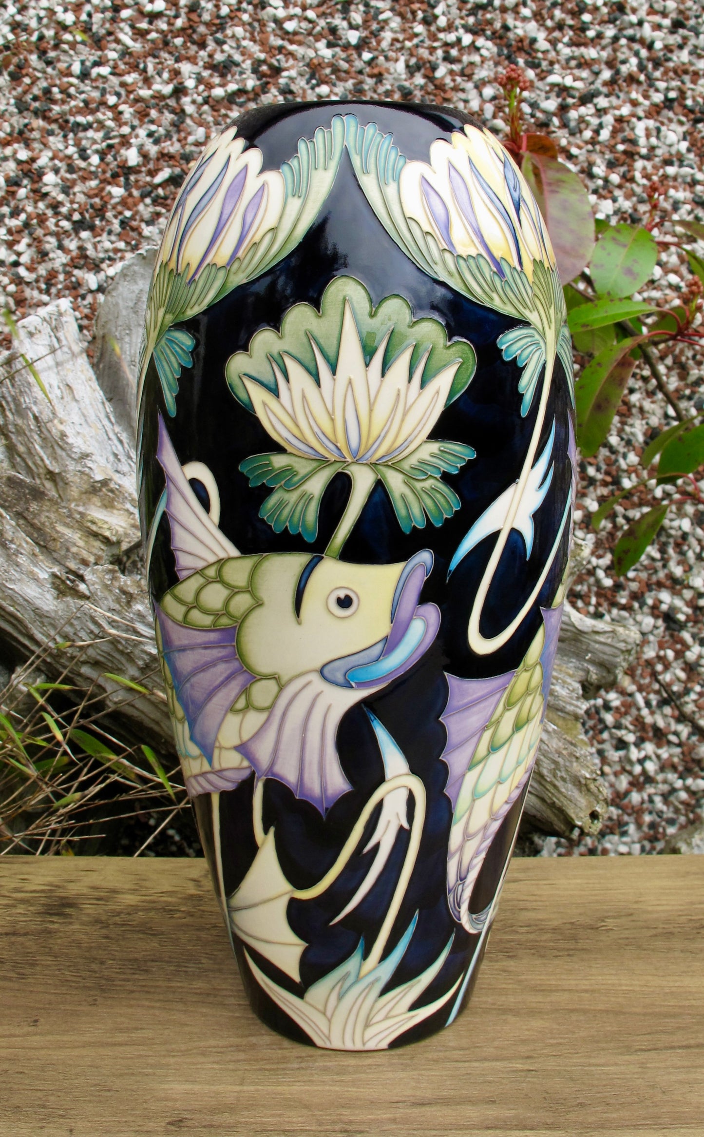 Moorcroft Rare DE MORGAN COLOUR FISH VASE 101/12 Trial 9.11.23 Retail Price £1720