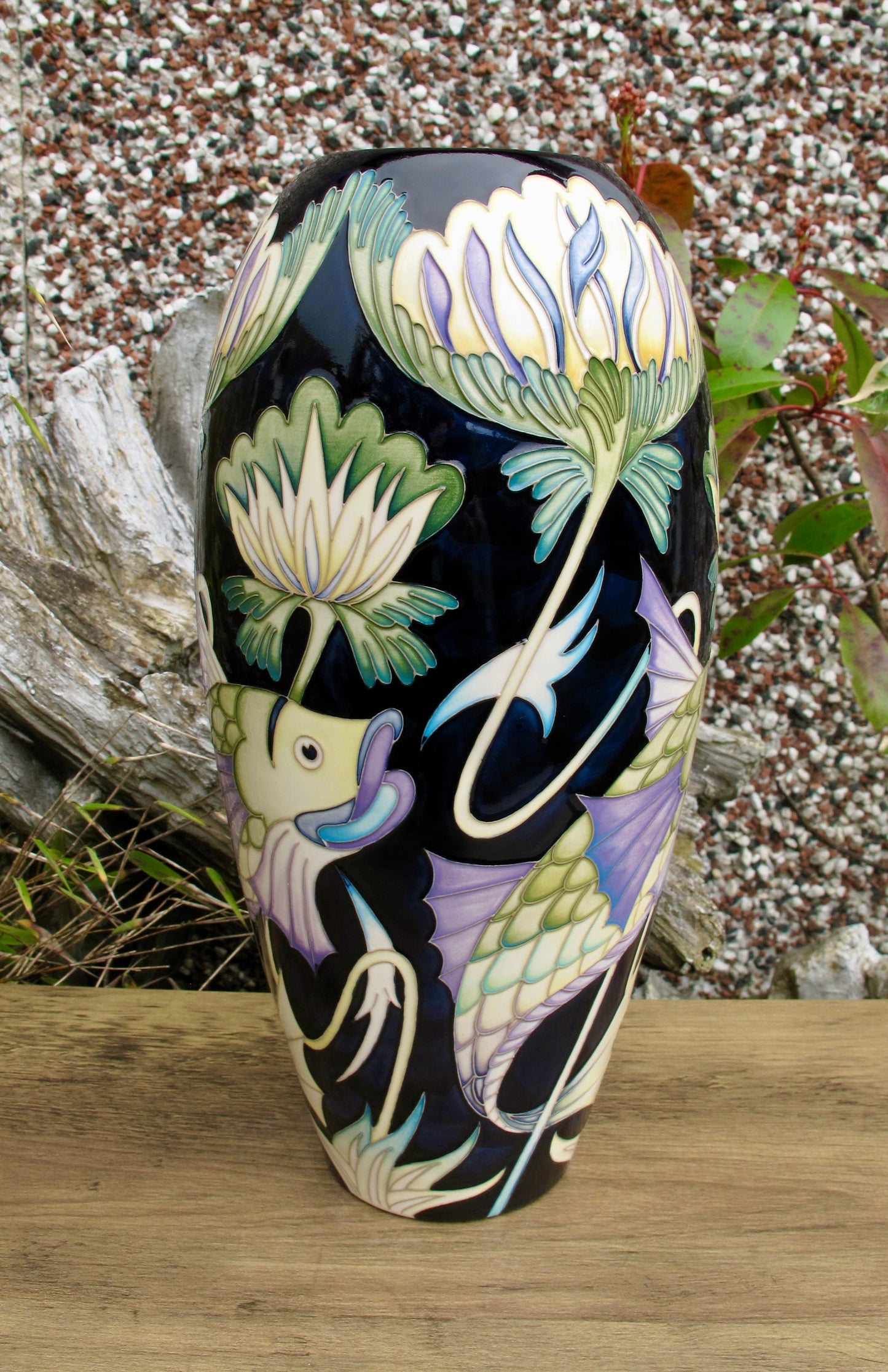Moorcroft Rare DE MORGAN COLOUR FISH VASE 101/12 Trial 9.11.23 Retail Price £1720