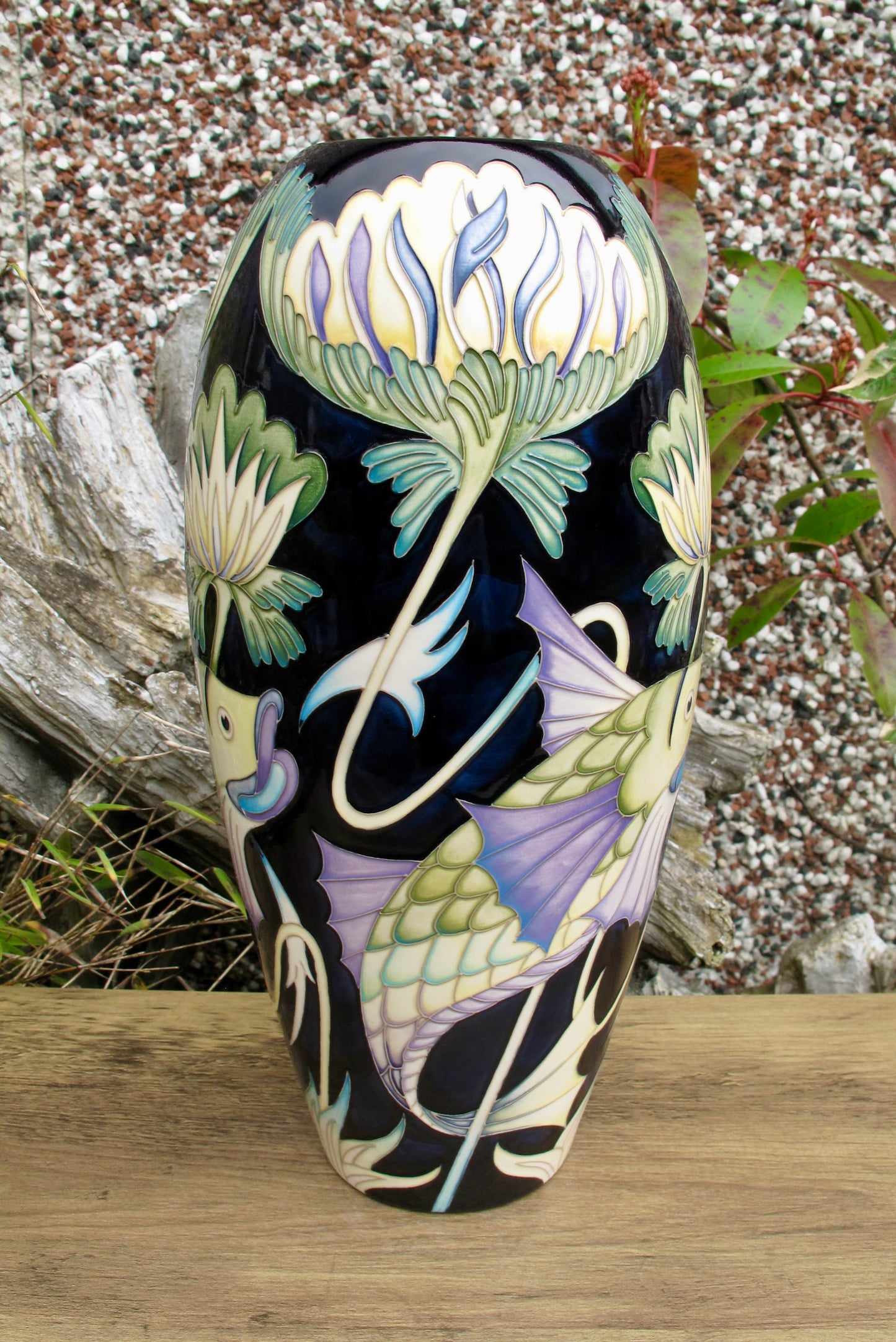 Moorcroft Rare DE MORGAN COLOUR FISH VASE 101/12 Trial 9.11.23 Retail Price £1720