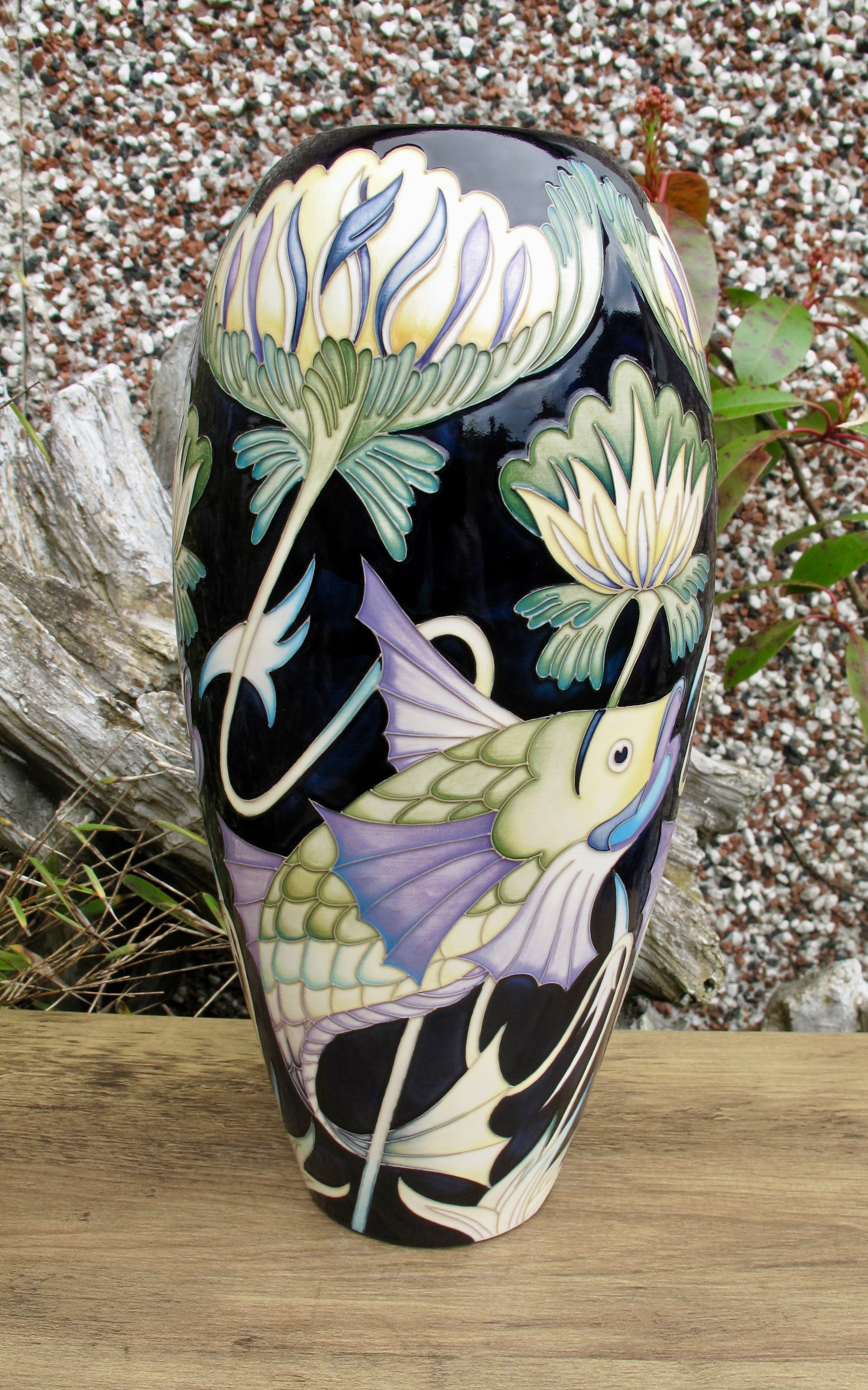 Moorcroft Rare DE MORGAN COLOUR FISH VASE 101/12 Trial 9.11.23 Retail Price £1720