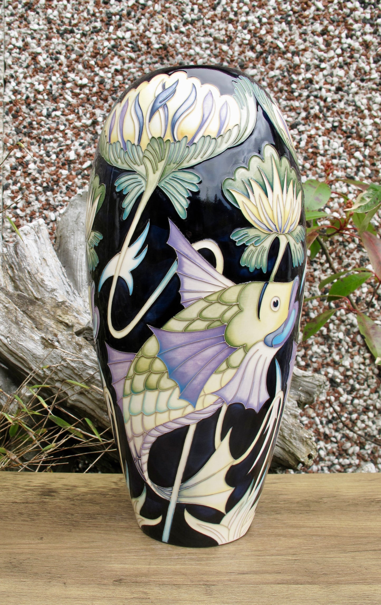 Moorcroft Rare DE MORGAN COLOUR FISH VASE 101/12 Trial 9.11.23 Retail Price £1720