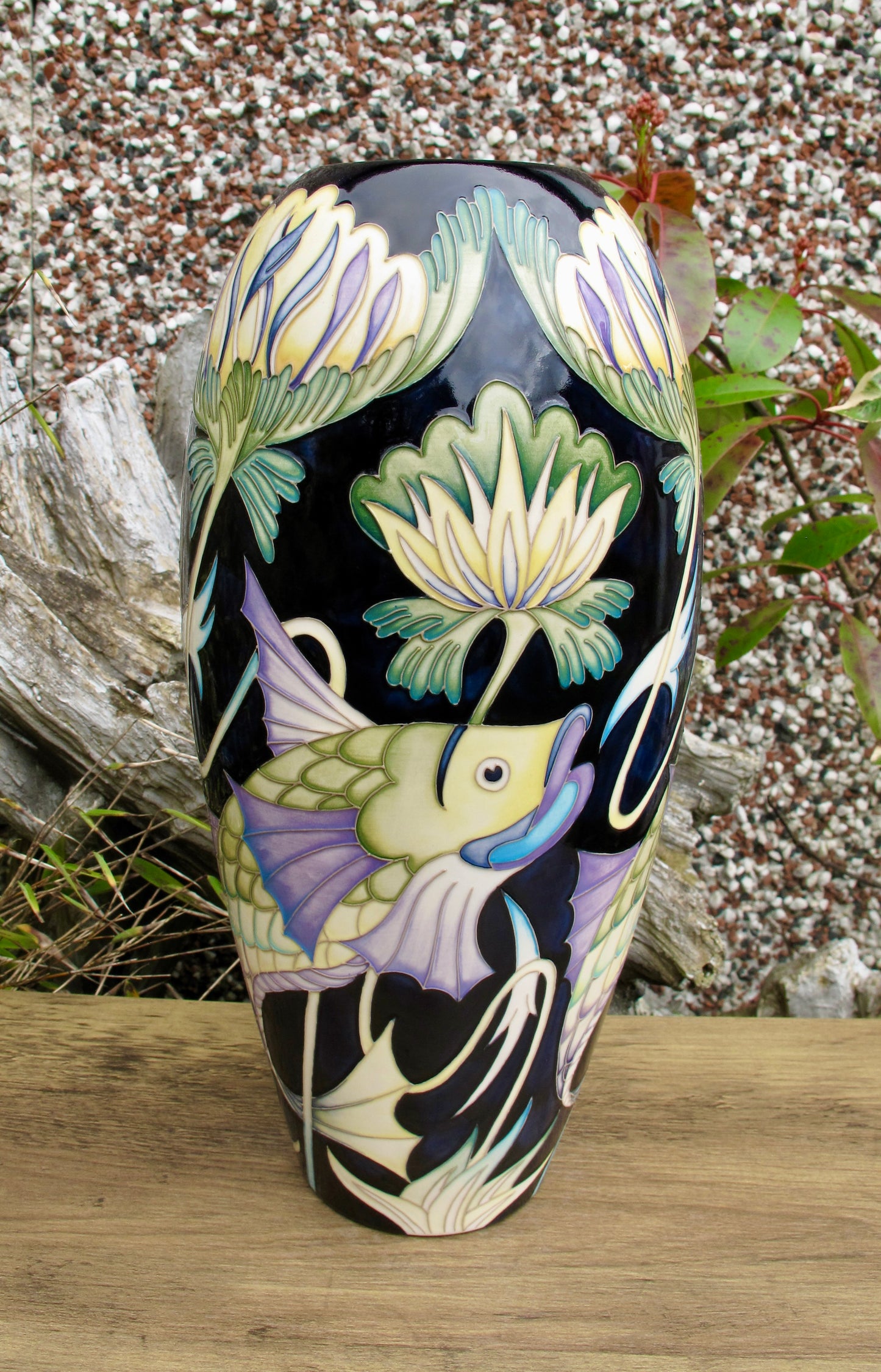Moorcroft Rare DE MORGAN COLOUR FISH VASE 101/12 Trial 9.11.23 Retail Price £1720