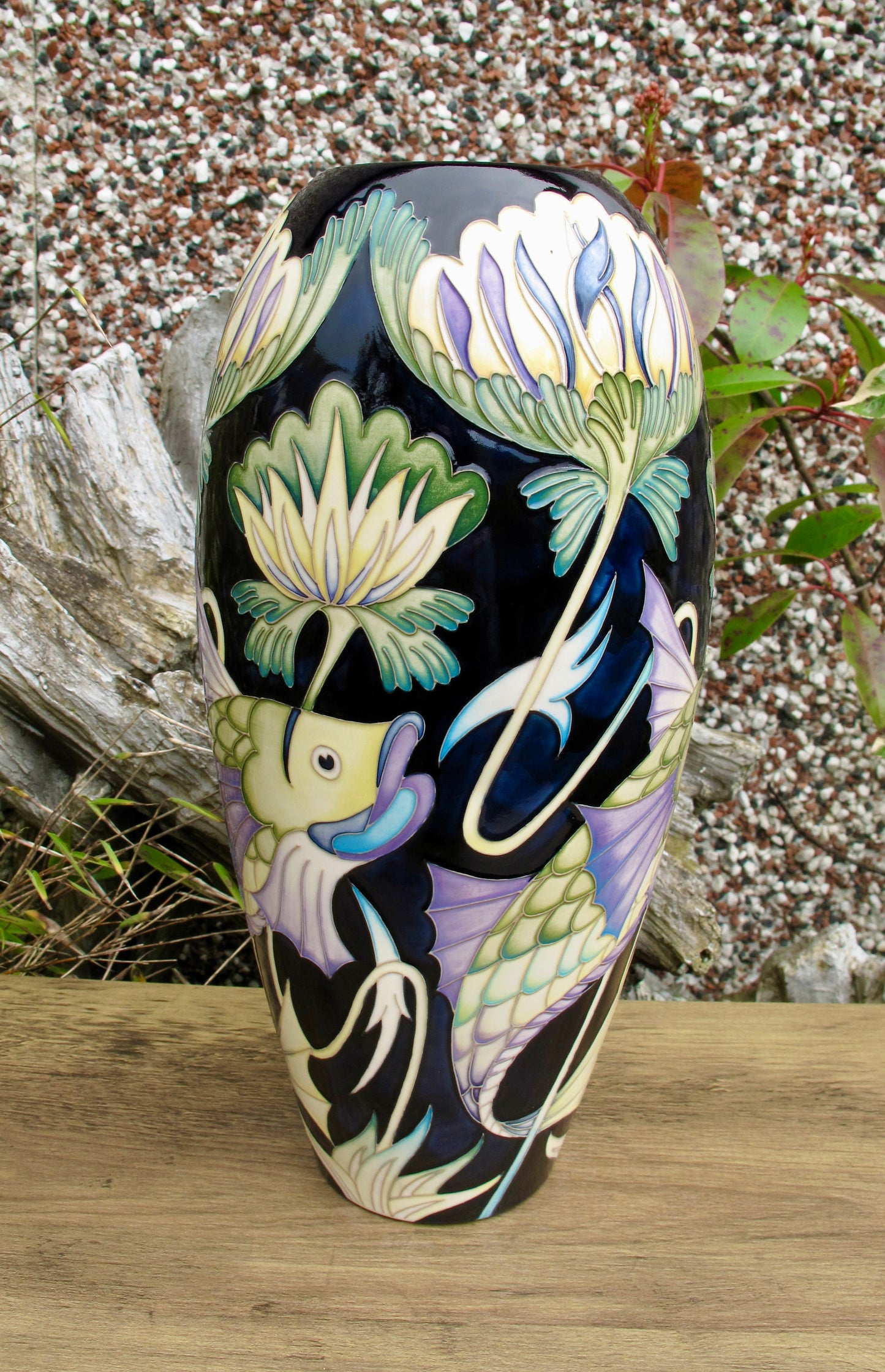 Moorcroft Rare DE MORGAN COLOUR FISH VASE 101/12 Trial 9.11.23 Retail Price £1720