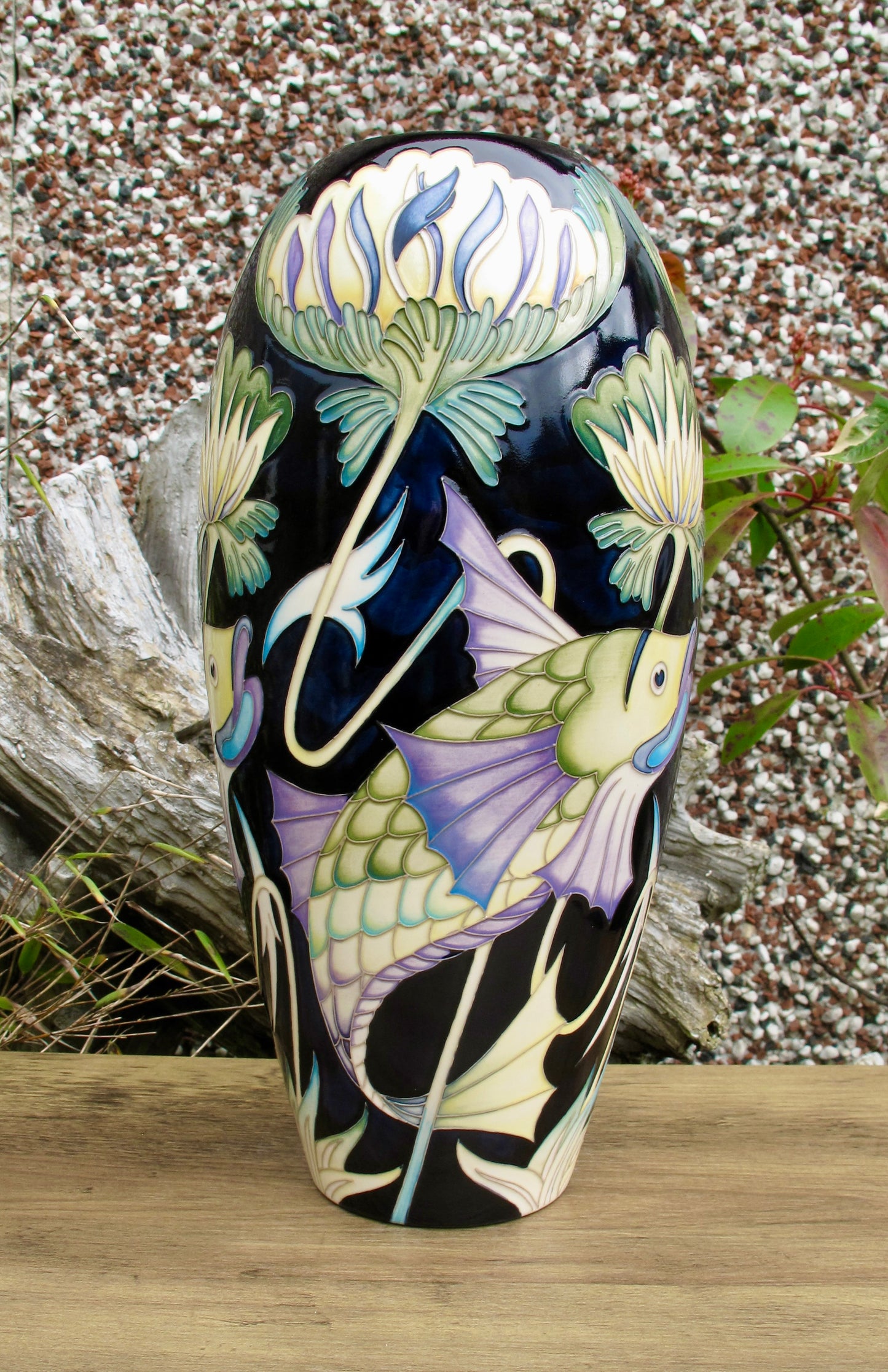 Moorcroft Rare DE MORGAN COLOUR FISH VASE 101/12 Trial 9.11.23 Retail Price £1720