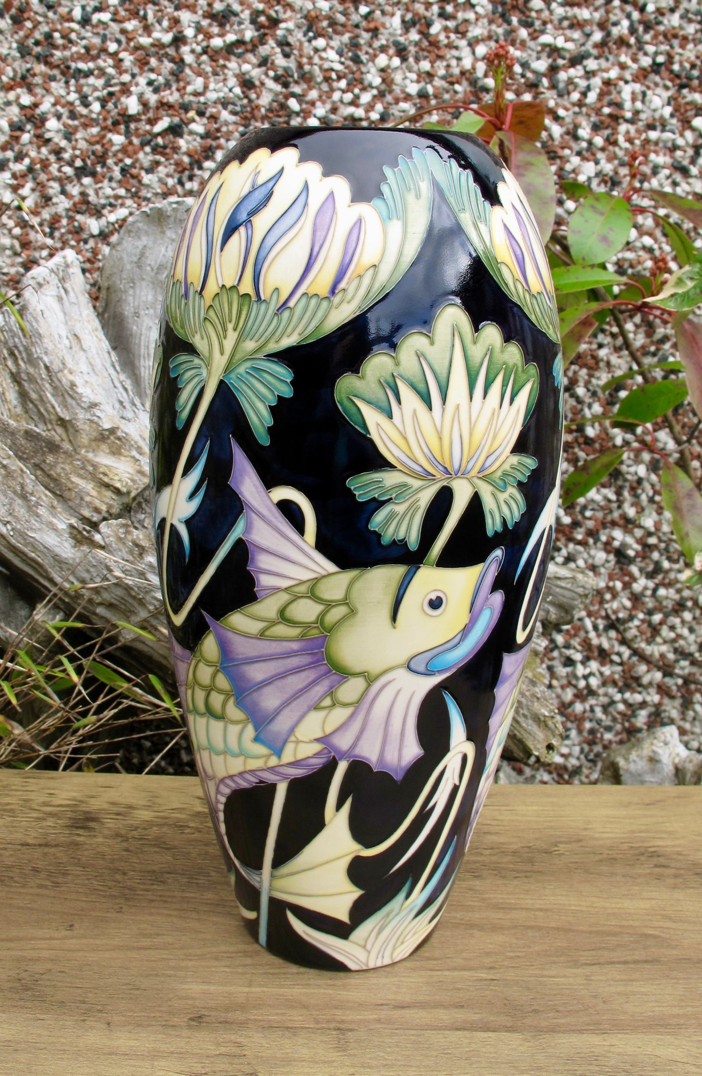 Moorcroft Rare DE MORGAN COLOUR FISH VASE 101/12 Trial 9.11.23 Retail Price £1720