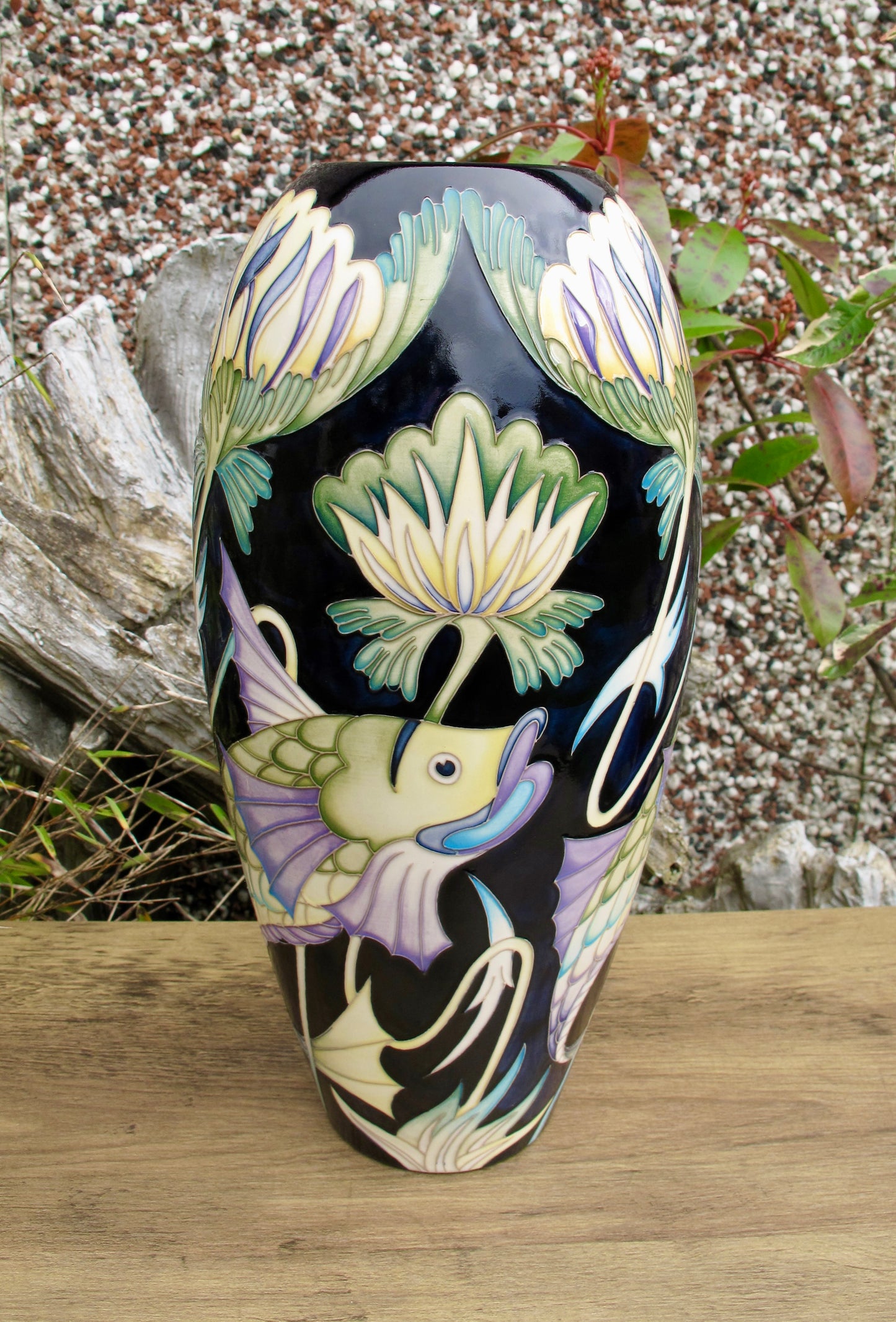 Moorcroft Rare DE MORGAN COLOUR FISH VASE 101/12 Trial 9.11.23 Retail Price £1720