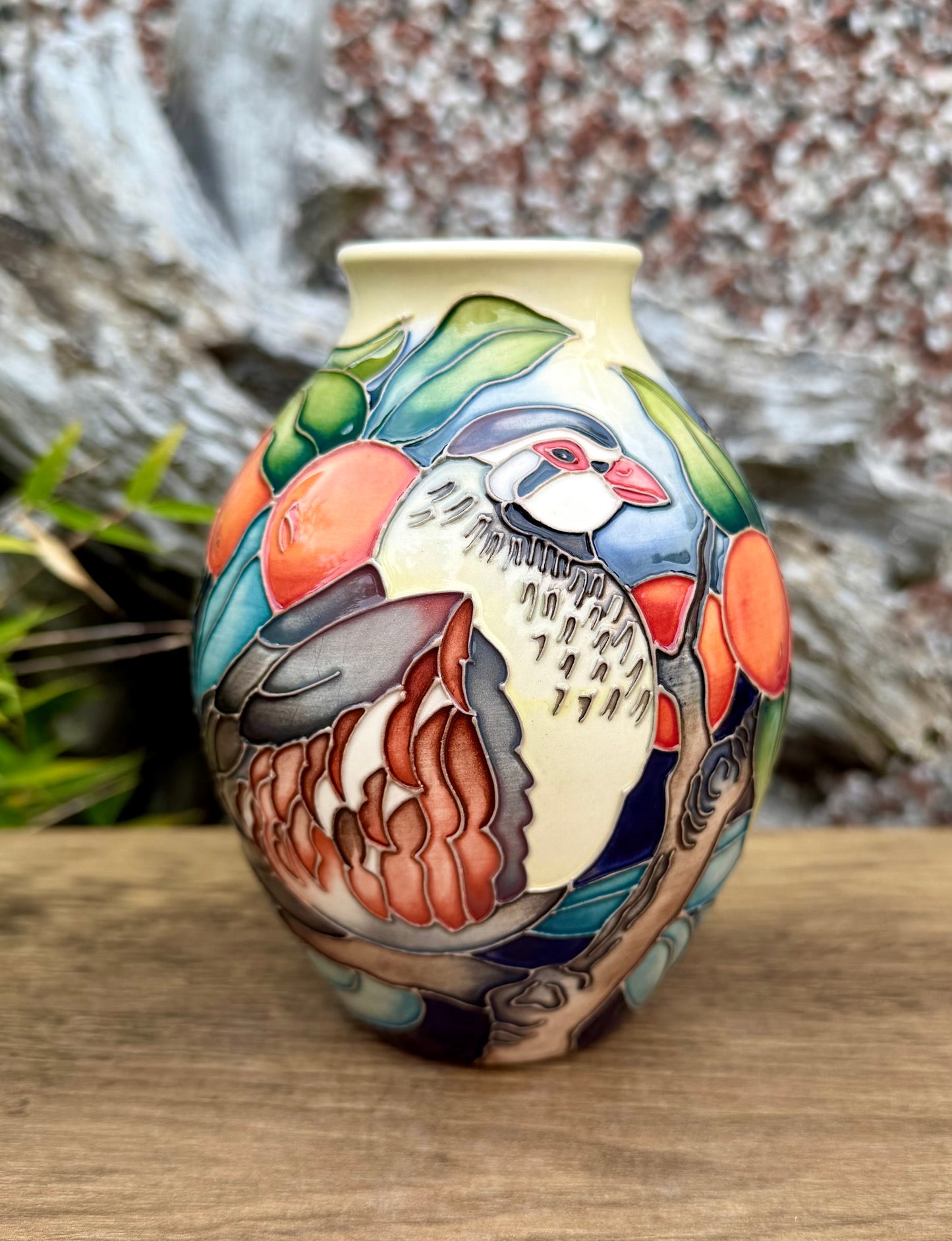 Moorcroft PARTRIDE ORCHARD 3/5 Vase Numbered Edition 25. Retail Price £550