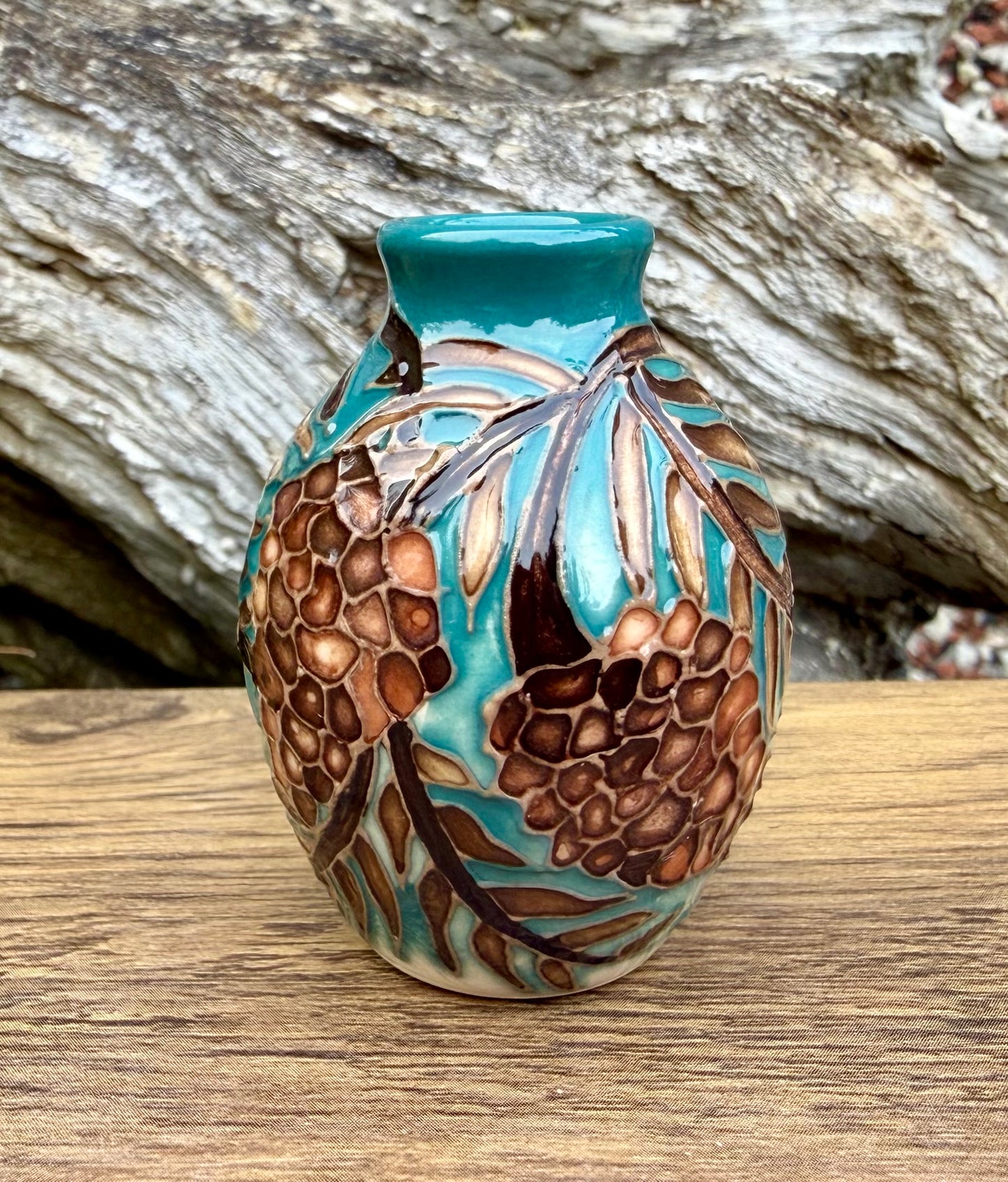 Moorcroft Miniature PINECONES 3/2 Vase Retail Price £241