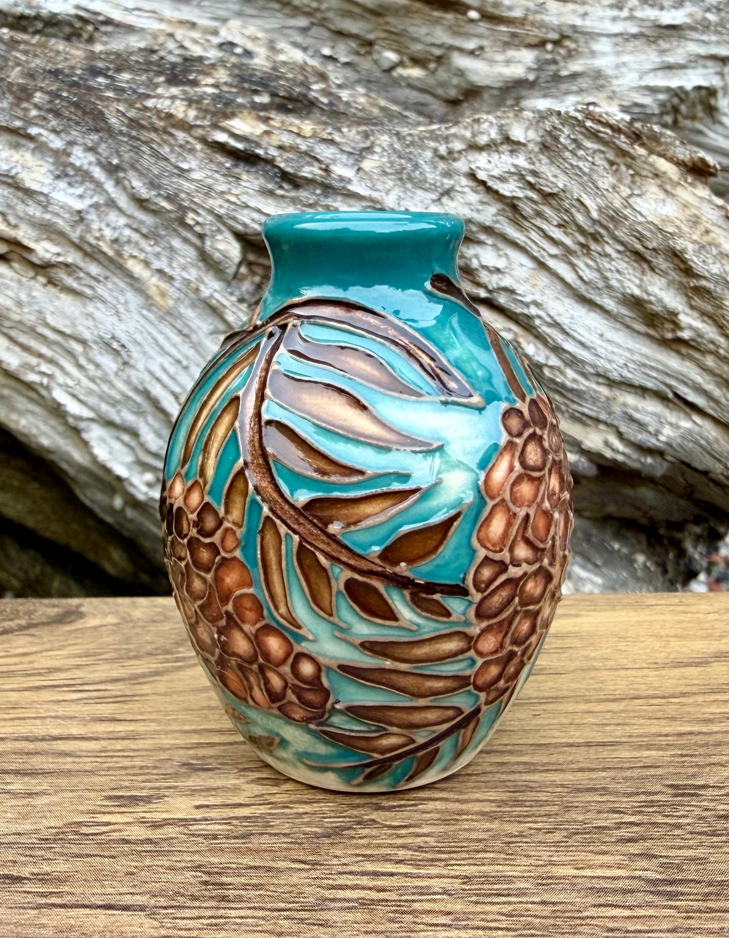 Moorcroft Miniature PINECONES 3/2 Vase Retail Price £241