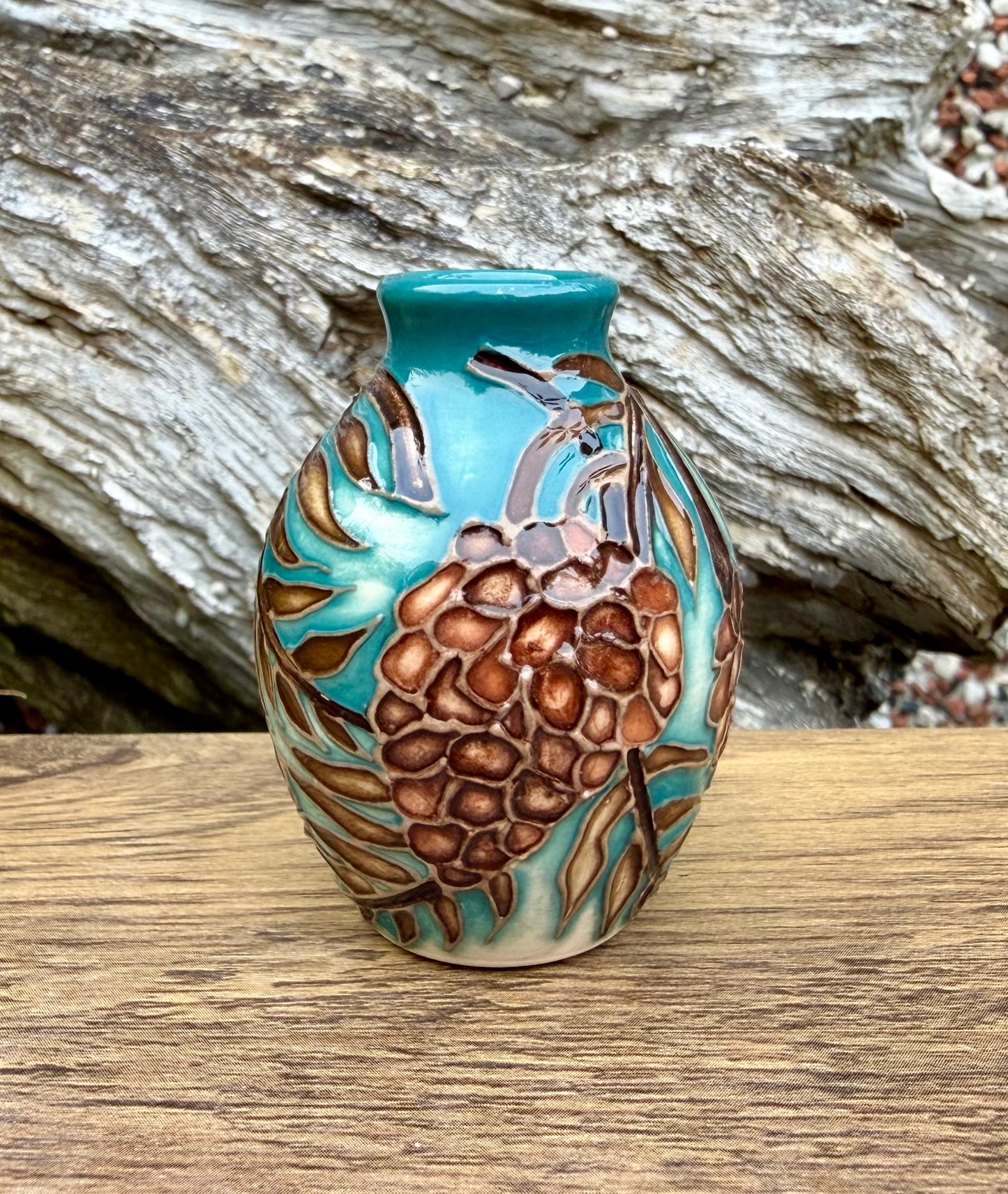 Moorcroft Miniature PINECONES 3/2 Vase Retail Price £241