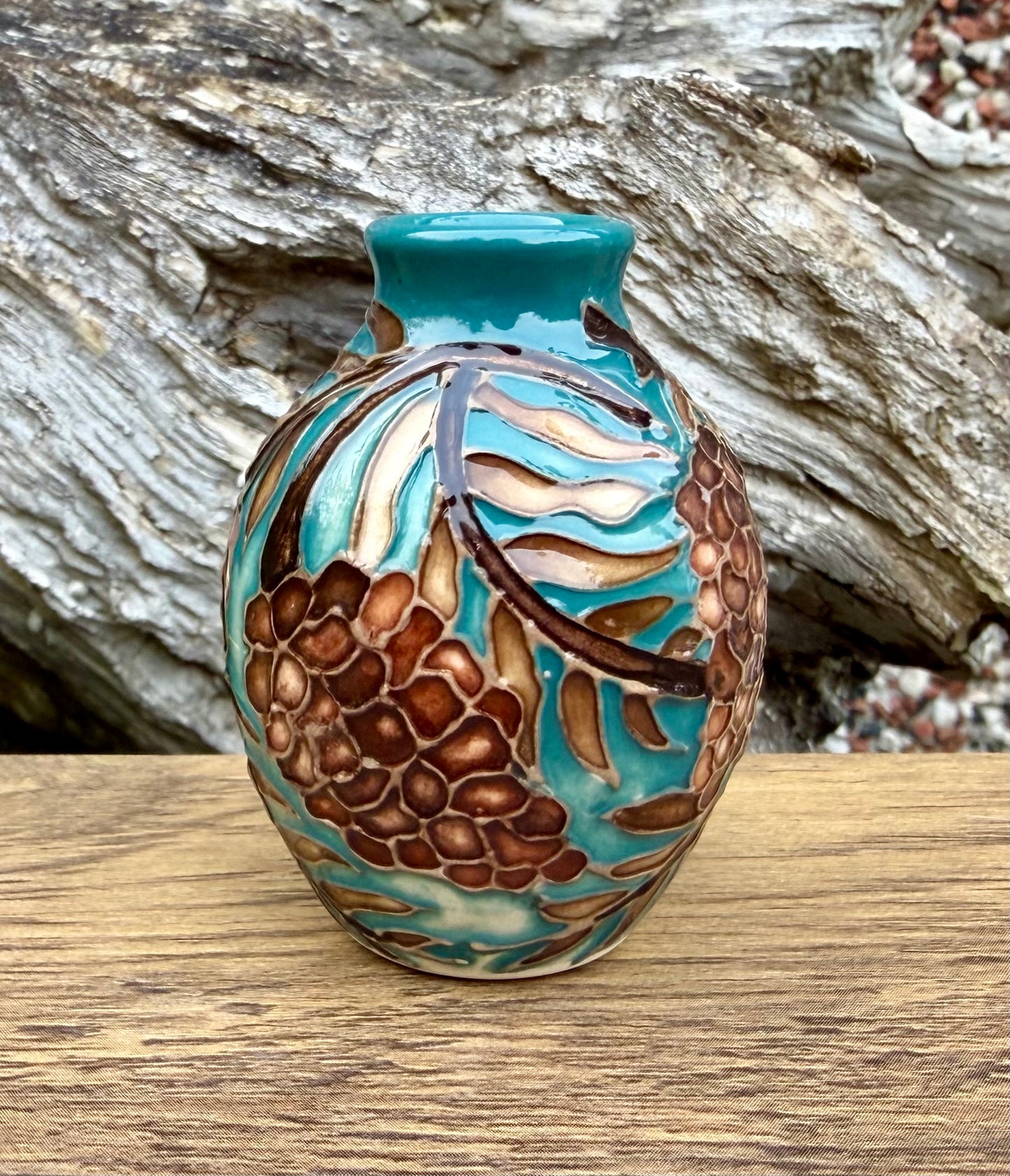 Moorcroft Miniature PINECONES 3/2 Vase Retail Price £241