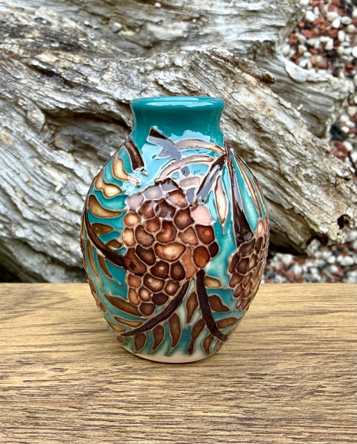 Moorcroft Miniature PINECONES 3/2 Vase Retail Price £241