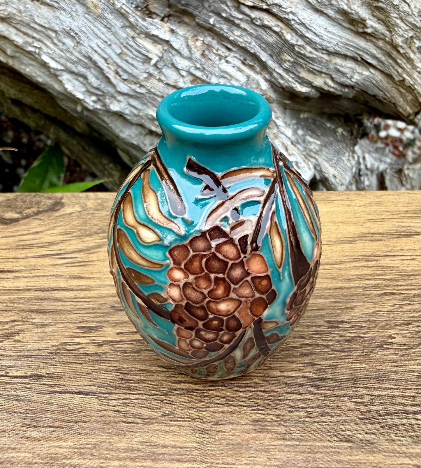 Moorcroft Miniature PINECONES 3/2 Vase Retail Price £241