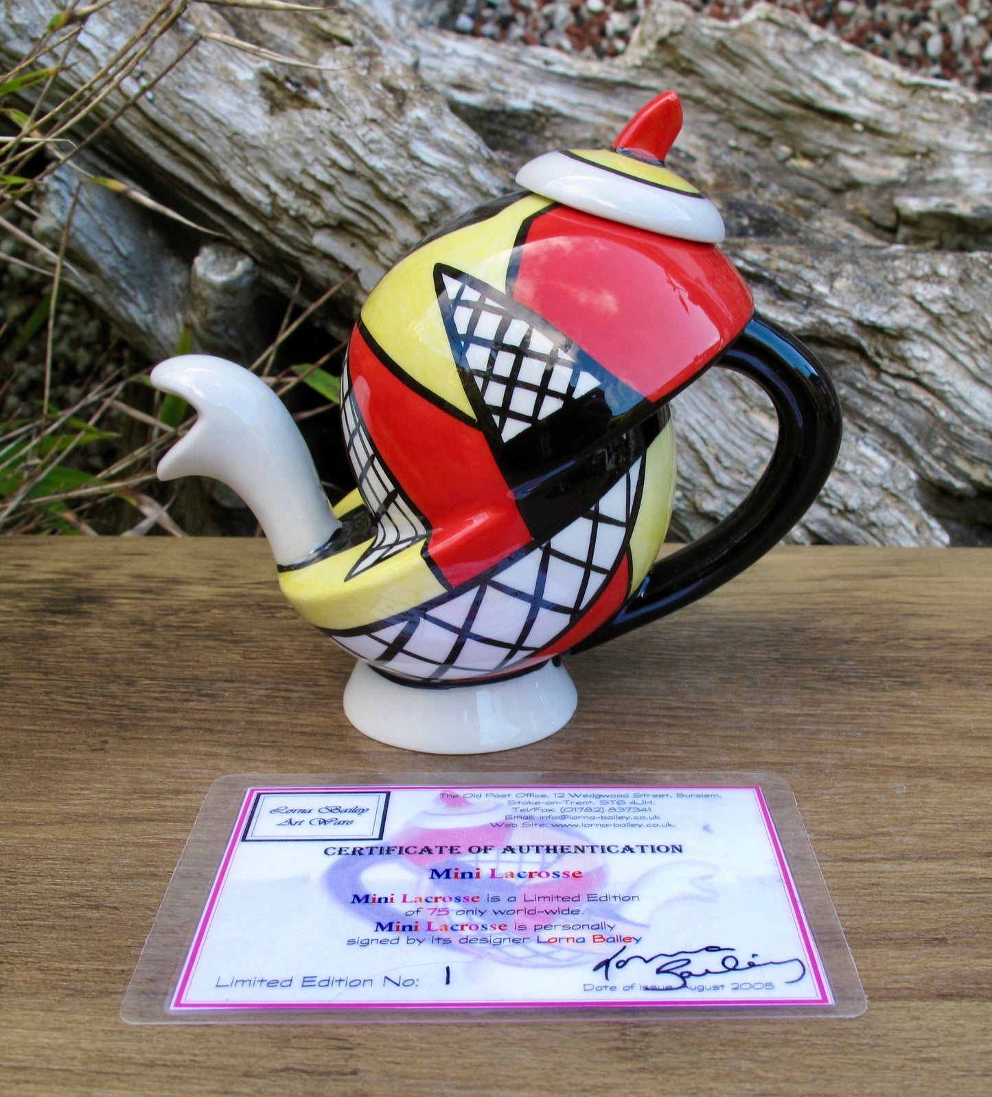 Lorna Bailey MINI LACROSSE TEAPOT Limited Edition 1/75 COA AUG 2005