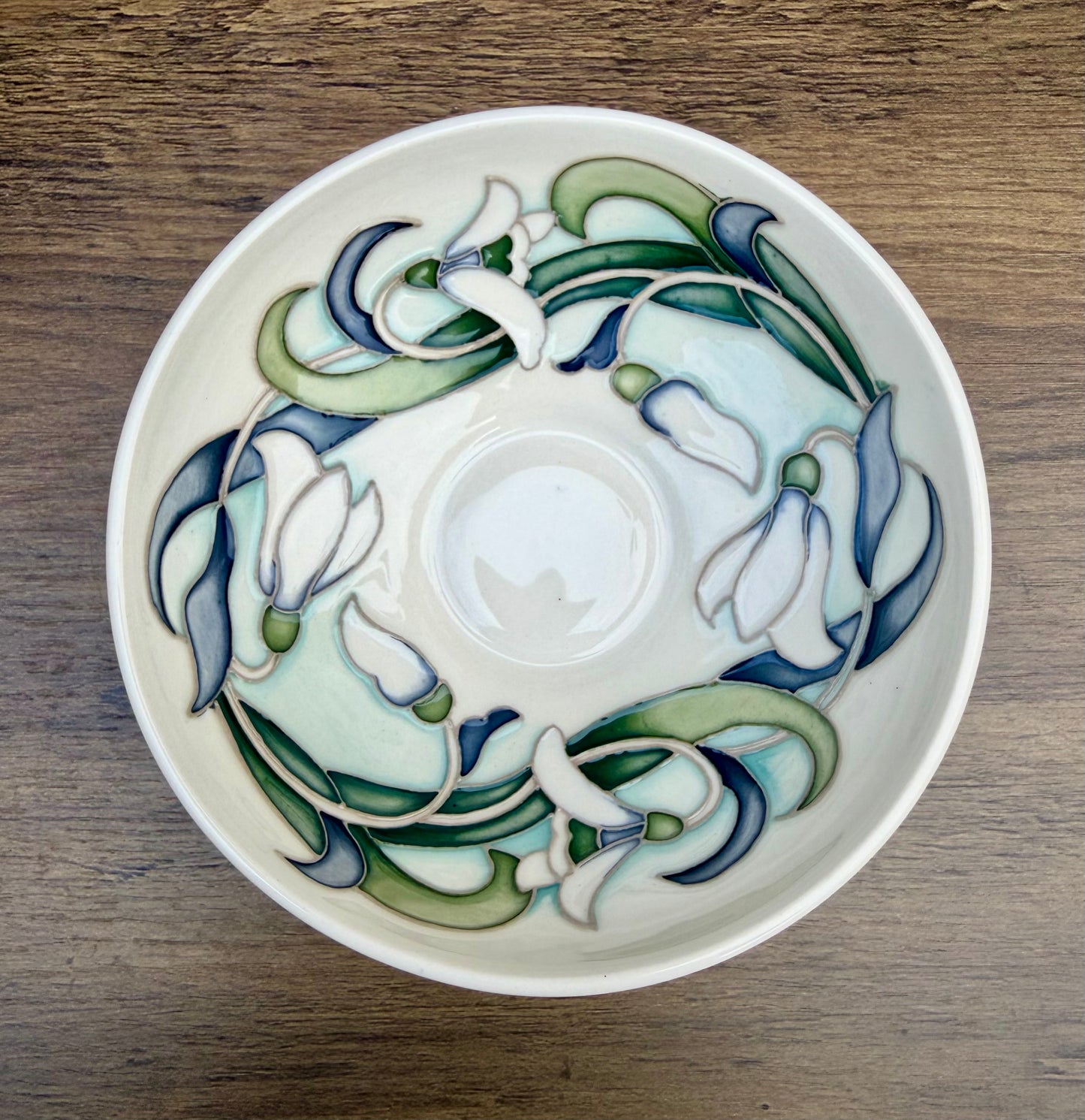 Moorcroft RING OF HOPE BOWL 201/4 Retail Price £166 Snowdrops