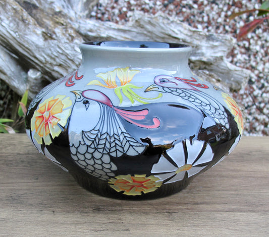 Moorcroft COURTING BIRDS Vase 152/5 Trial 13.11.13 Retail Price £470