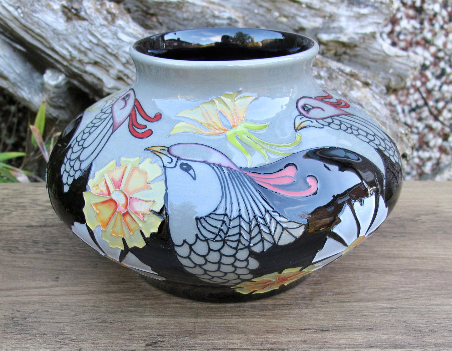 Moorcroft COURTING BIRDS Vase 152/5 Trial 13.11.13 Retail Price £470