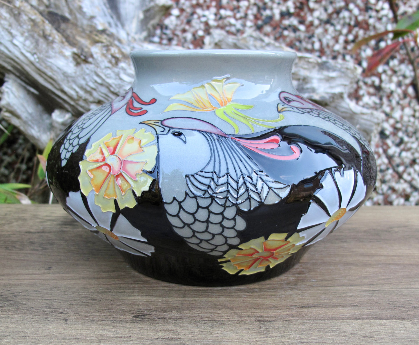 Moorcroft COURTING BIRDS Vase 152/5 Trial 13.11.13 Retail Price £470