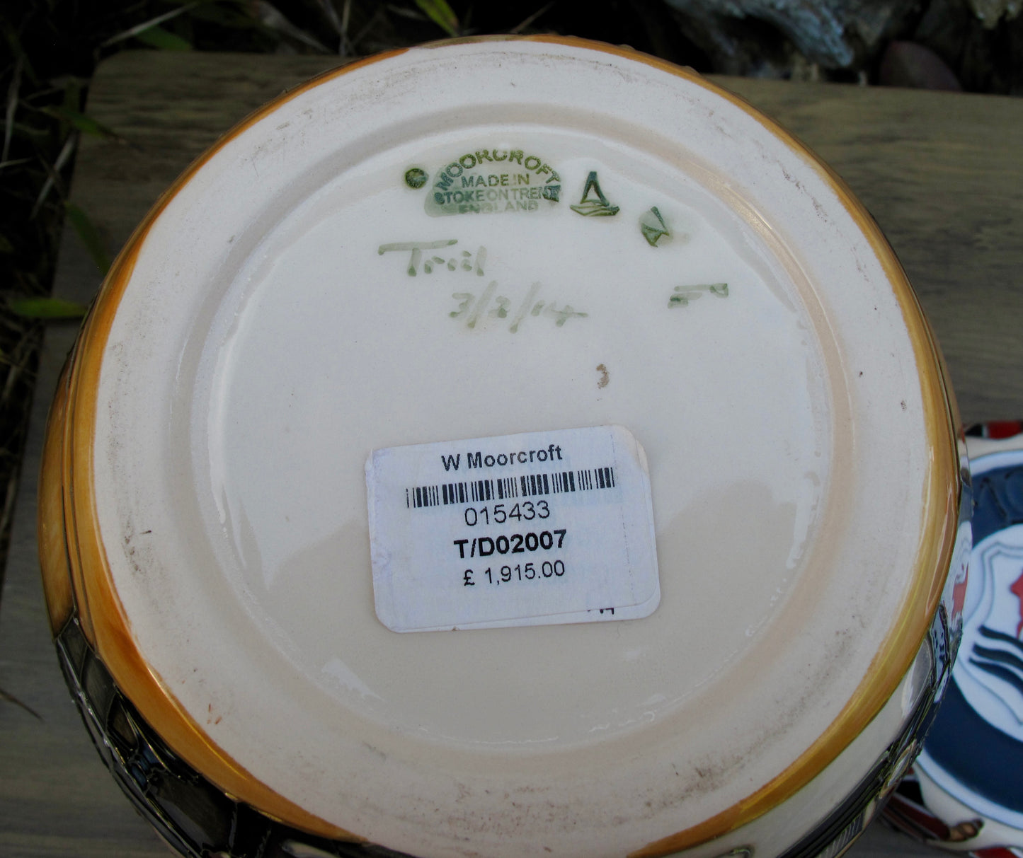 Moorcroft BULLNOSE MORRIS GINGER JAR 969/10 Trial 3.2.2014 Retail Price £1915