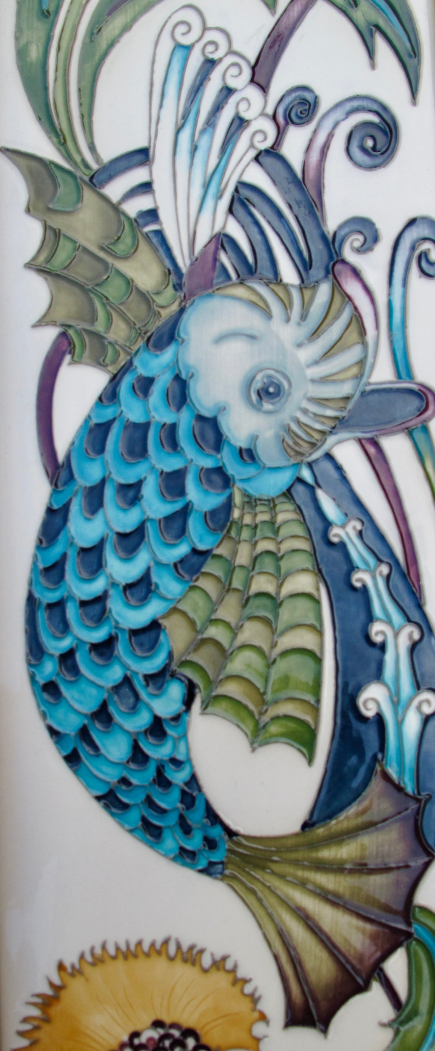 Moorcroft FISHING FOR DREAMS CATFISH Trial Date 3.3.14 Plaque Retail Rprice £385