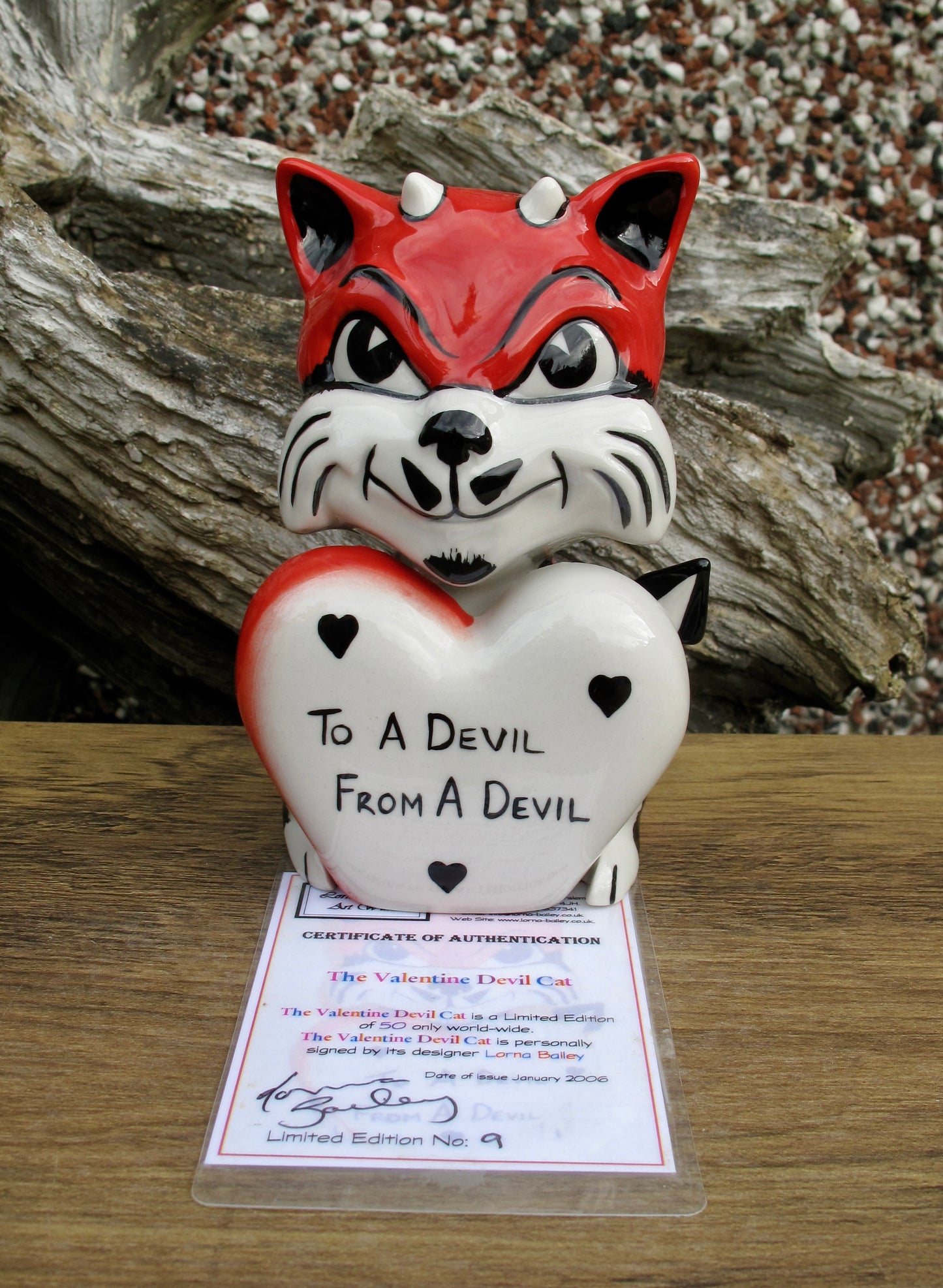 Lorna Bailey THE VALENTINE DEVIL CAT Limited Edition 9/50 COA