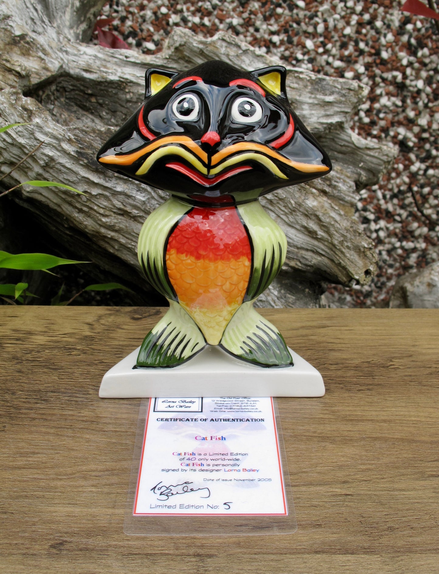 Lorna Bailey CATFISH THE CAT Limited Edition 5/40 Nov 2005 COA