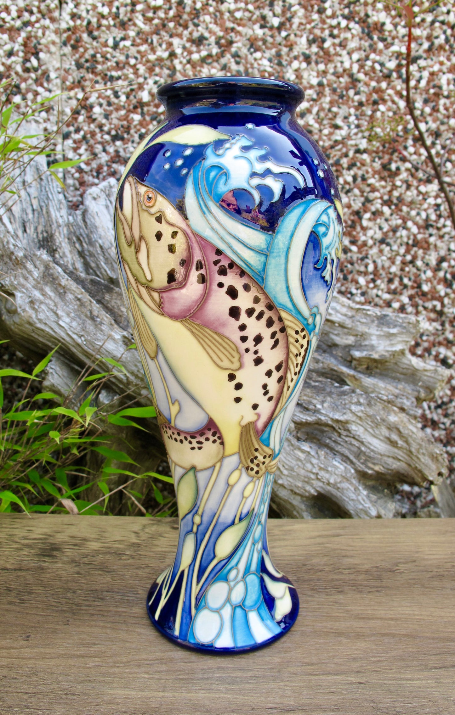 Moorcroft Rare RAINBOW TROUT VASE 75/10 Trial Dated 7.5.24 Retail Price £765