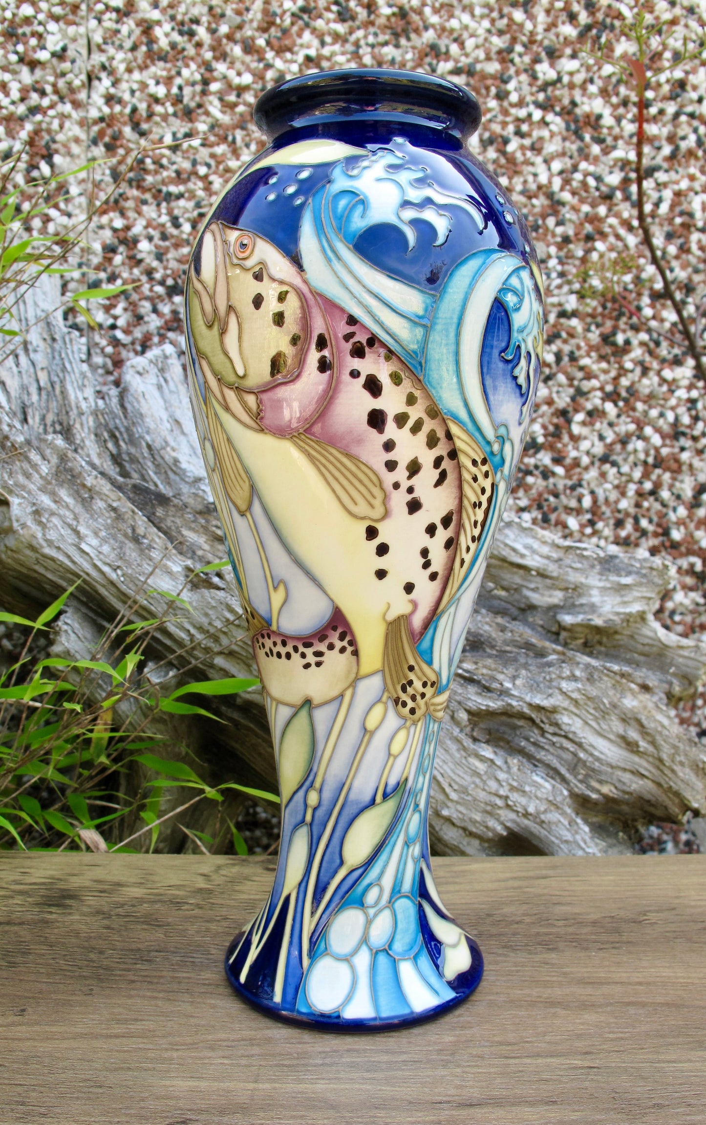 Moorcroft Rare RAINBOW TROUT VASE 75/10 Trial Dated 7.5.24 Retail Price £765