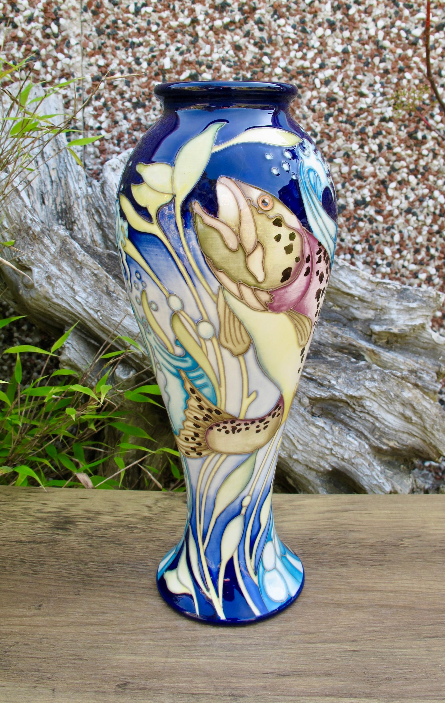 Moorcroft Rare RAINBOW TROUT VASE 75/10 Trial Dated 7.5.24 Retail Price £765