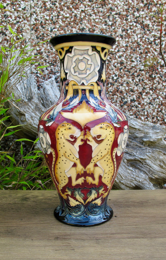 Moorcroft KNOLE SACKVILLE LEOPARDS Vase Trial Dated 23.3.15 Retail Price £995