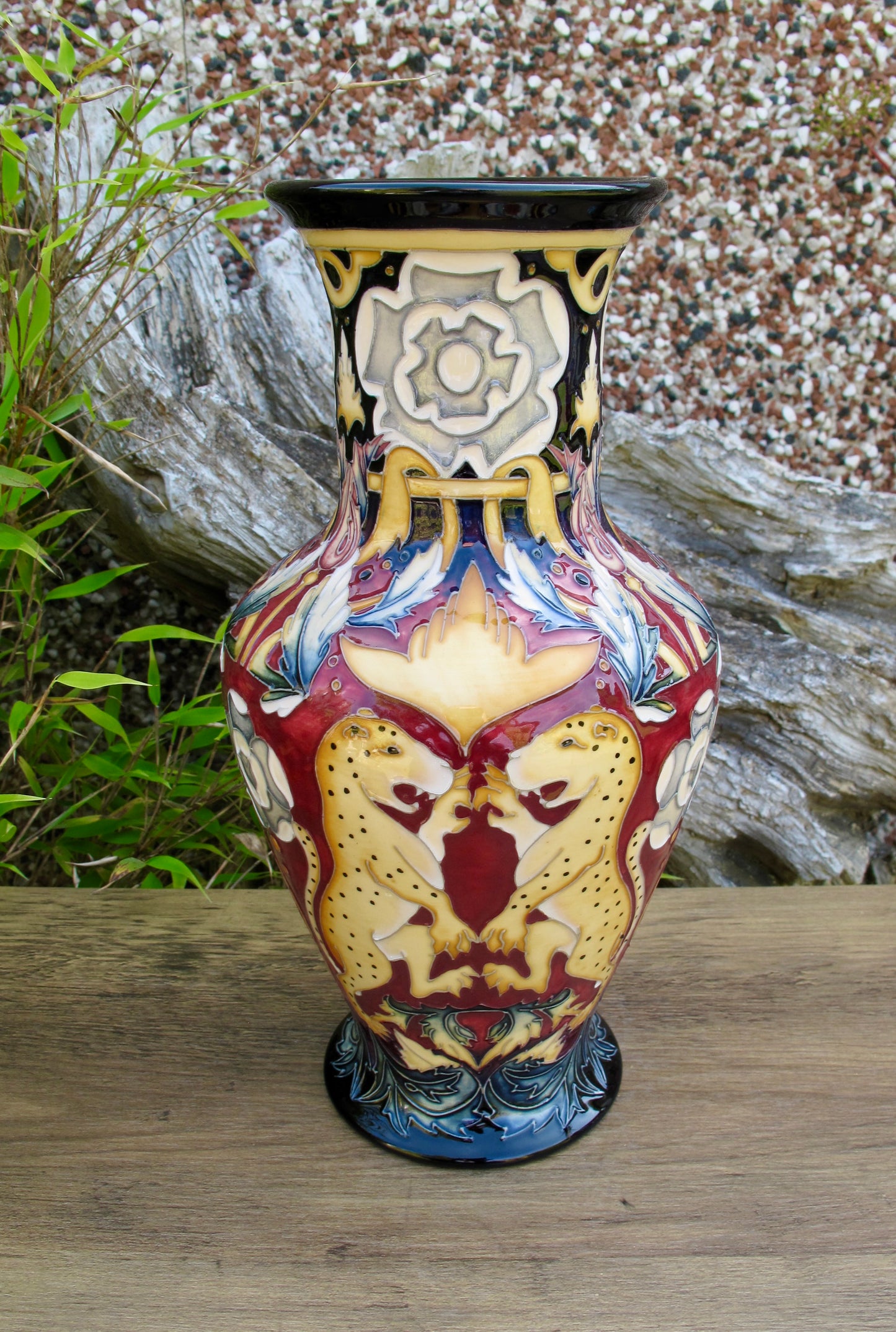 Moorcroft KNOLE SACKVILLE LEOPARDS Vase Trial Dated 23.3.15 Retail Price £995