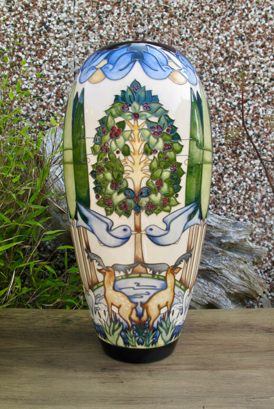 Moorcroft VOYSEY'S ORCHARD 101/14 Trial Vase dated 2.12.15 Retail Price £1590