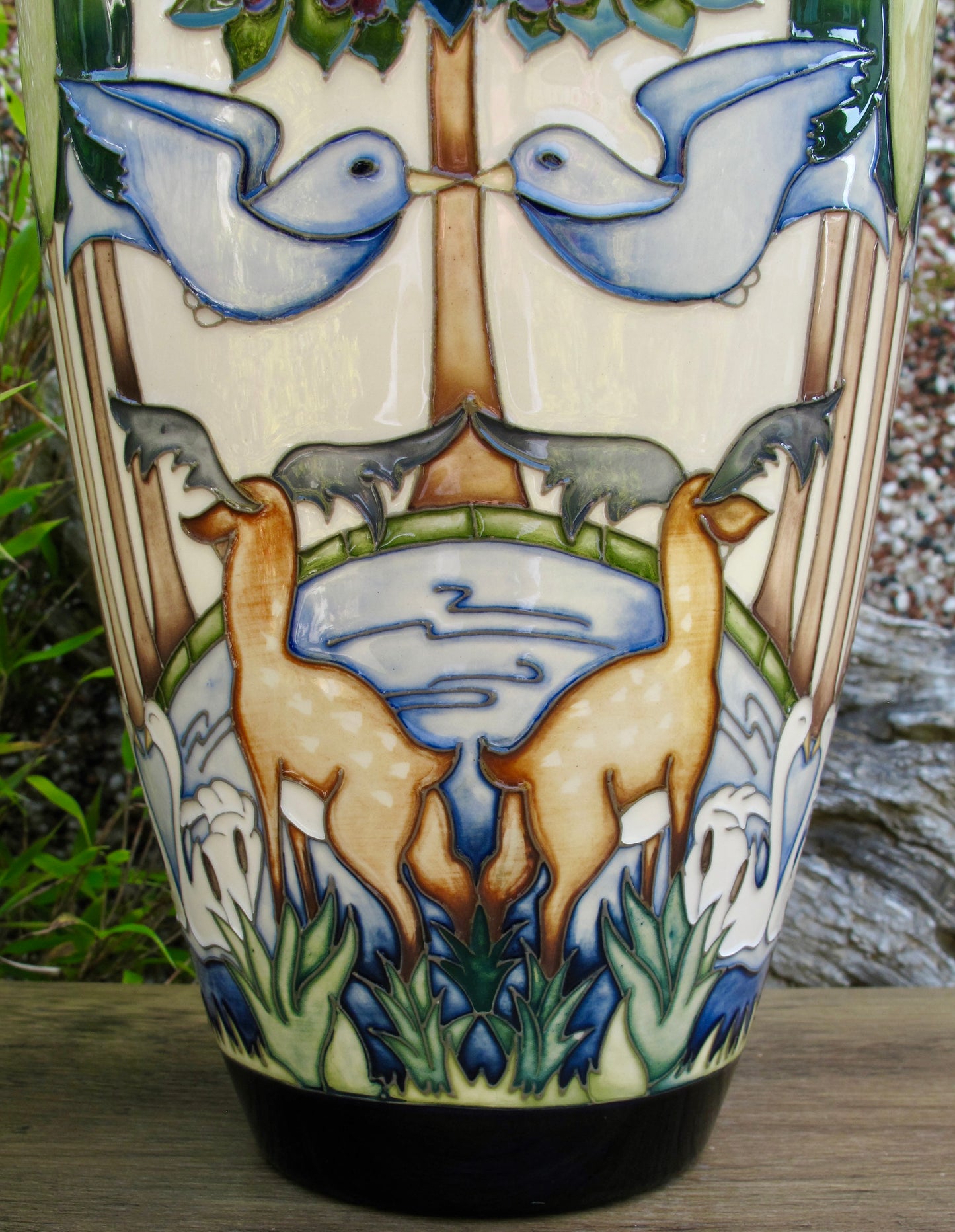 Moorcroft VOYSEY'S ORCHARD 101/14 Trial Vase dated 2.12.15 Retail Price £1590