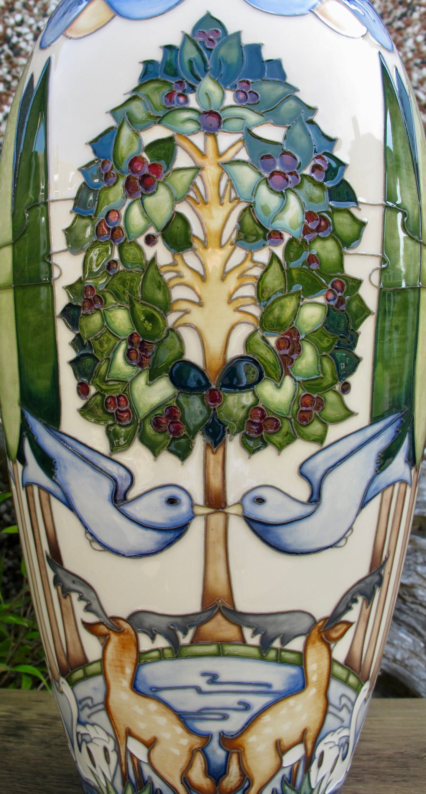 Moorcroft VOYSEY'S ORCHARD 101/14 Trial Vase dated 2.12.15 Retail Price £1590
