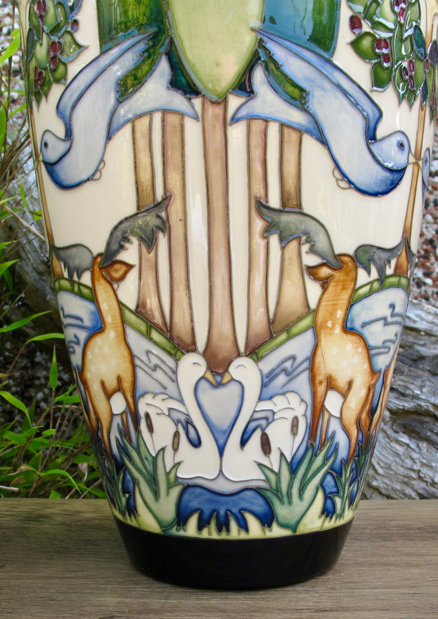 Moorcroft VOYSEY'S ORCHARD 101/14 Trial Vase dated 2.12.15 Retail Price £1590
