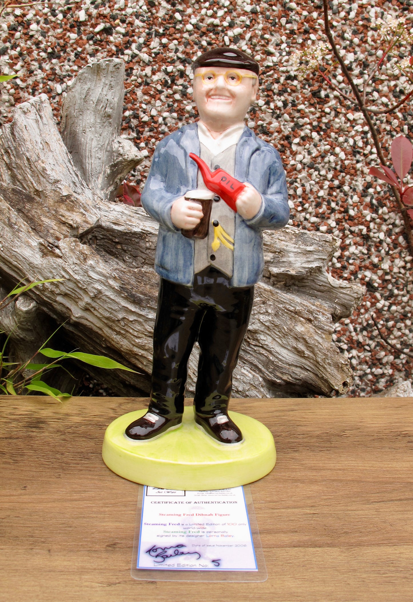 Lorna Bailey STEAMING FRED DIBNAH Figure Limited Edition 5/100 Nov 2006 COA