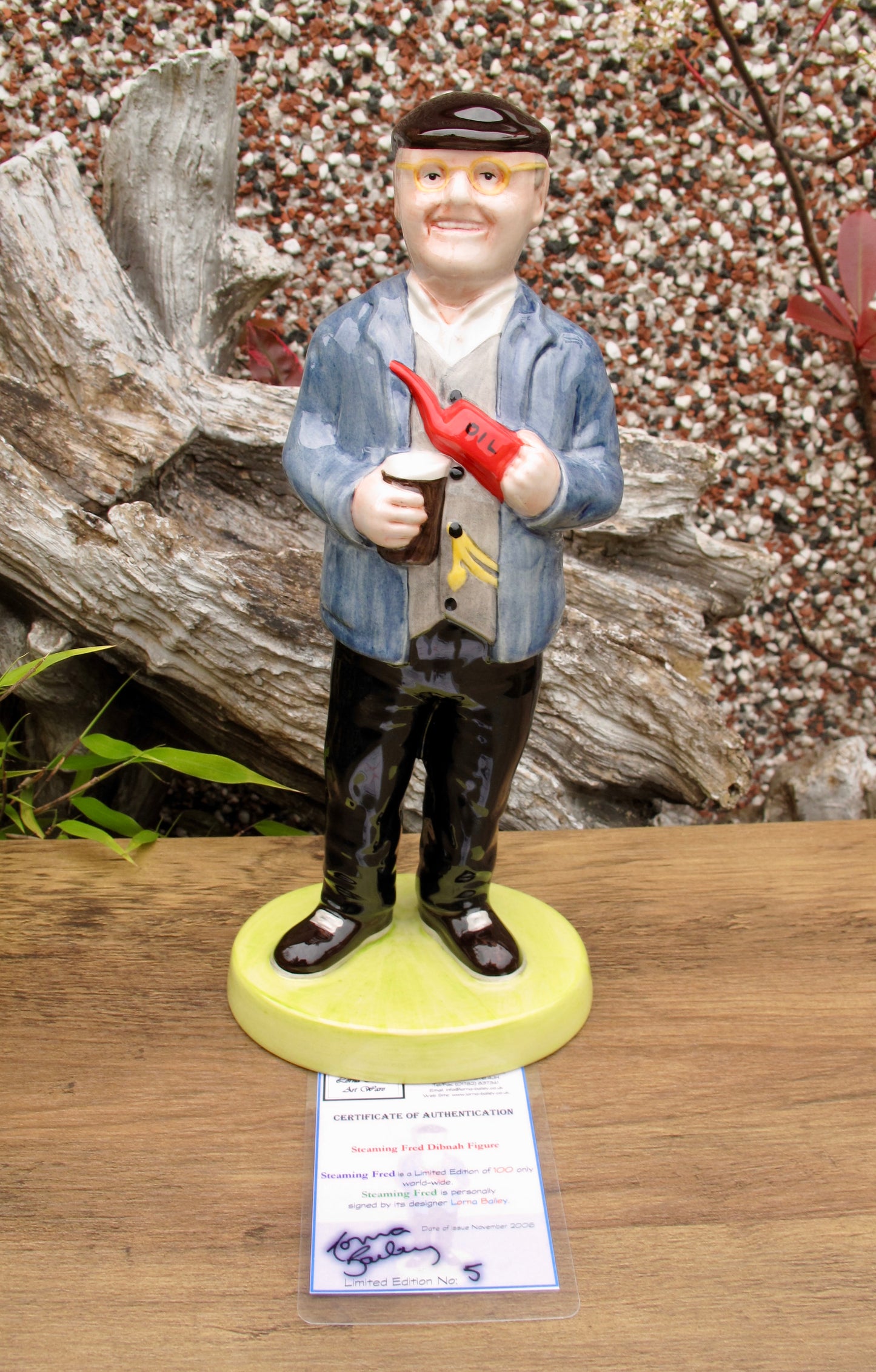 Lorna Bailey STEAMING FRED DIBNAH Figure Limited Edition 5/100 Nov 2006 COA